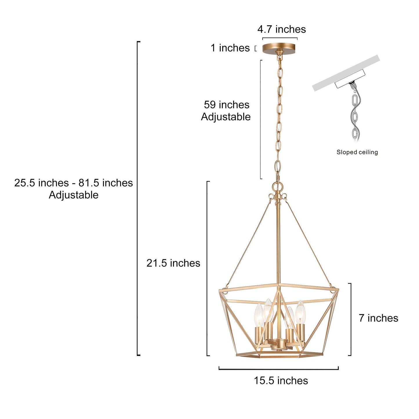 Janice 4-Light Small Gold Chandelier