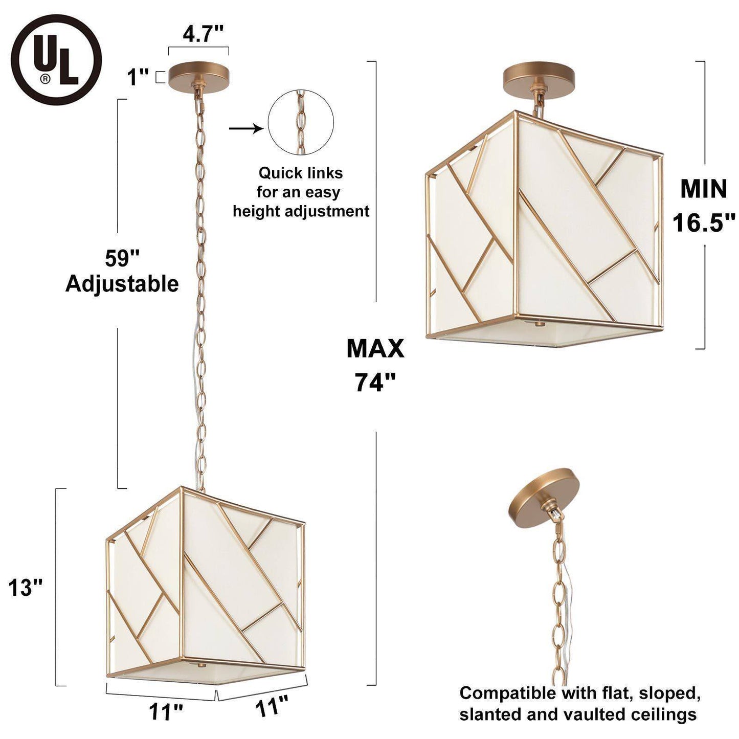 Herevenir 4-Light Mini Gold Chandelier