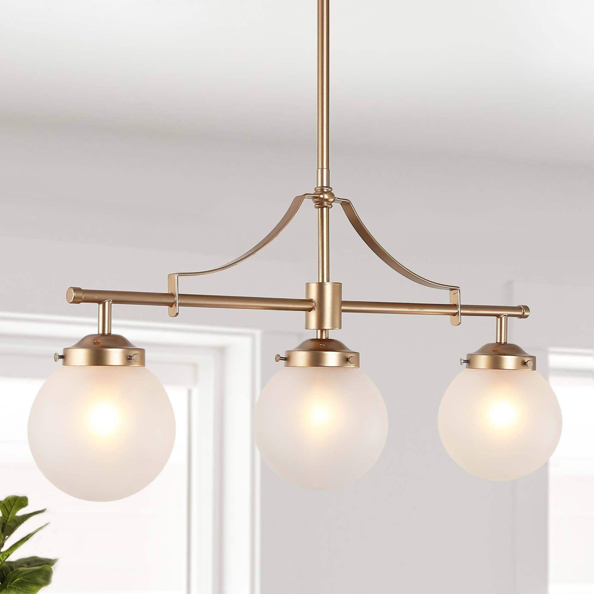 Laconchaln 3-Light 25.5-in Gold Modern Linear Kitchen Island Light