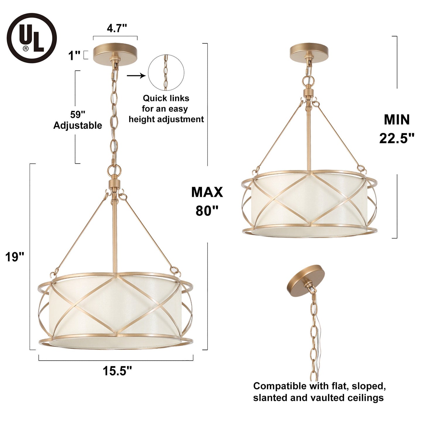 Resplendor 3-Light Small Gold Chandelier