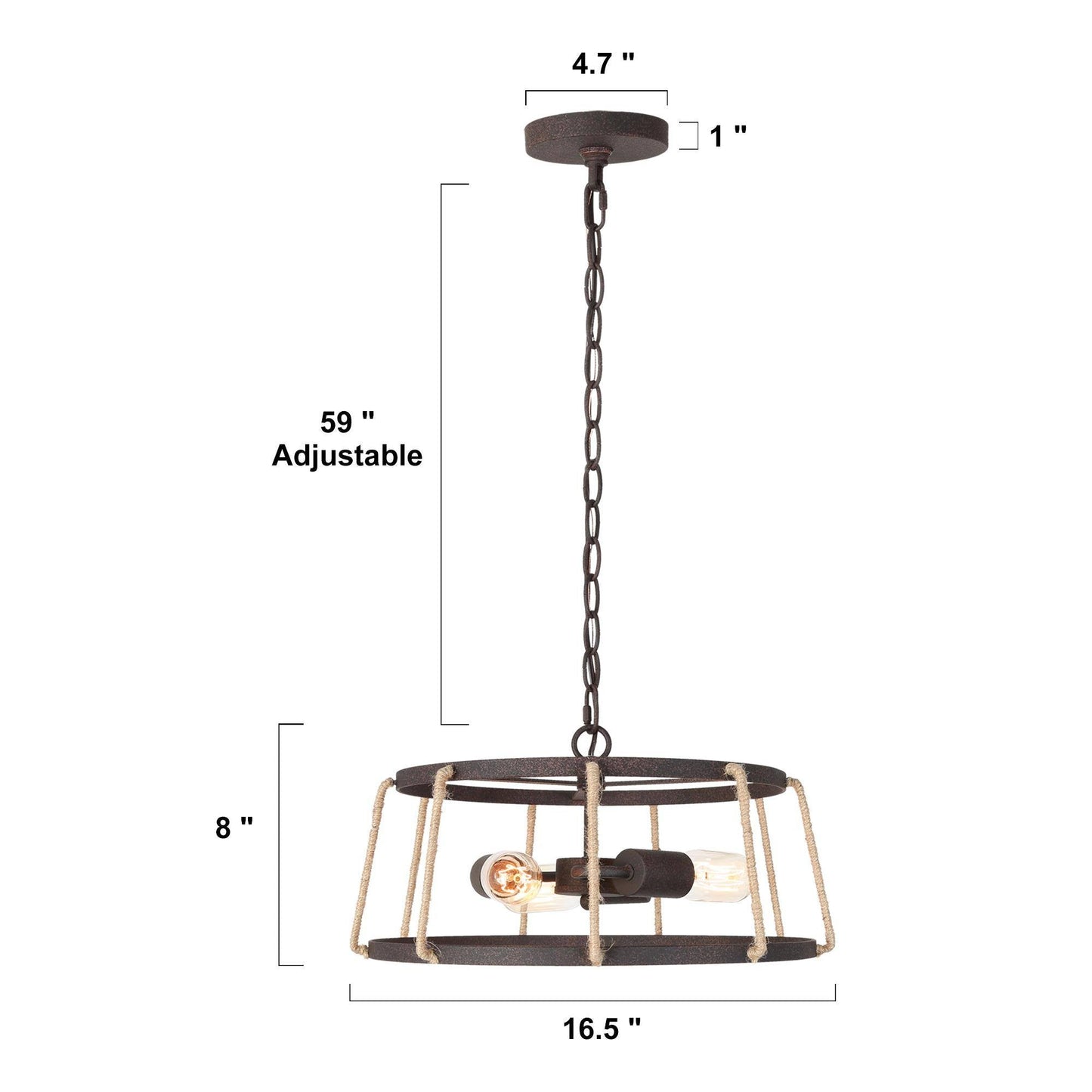 Saibaobey 3-Light Small Bronze Chandelier