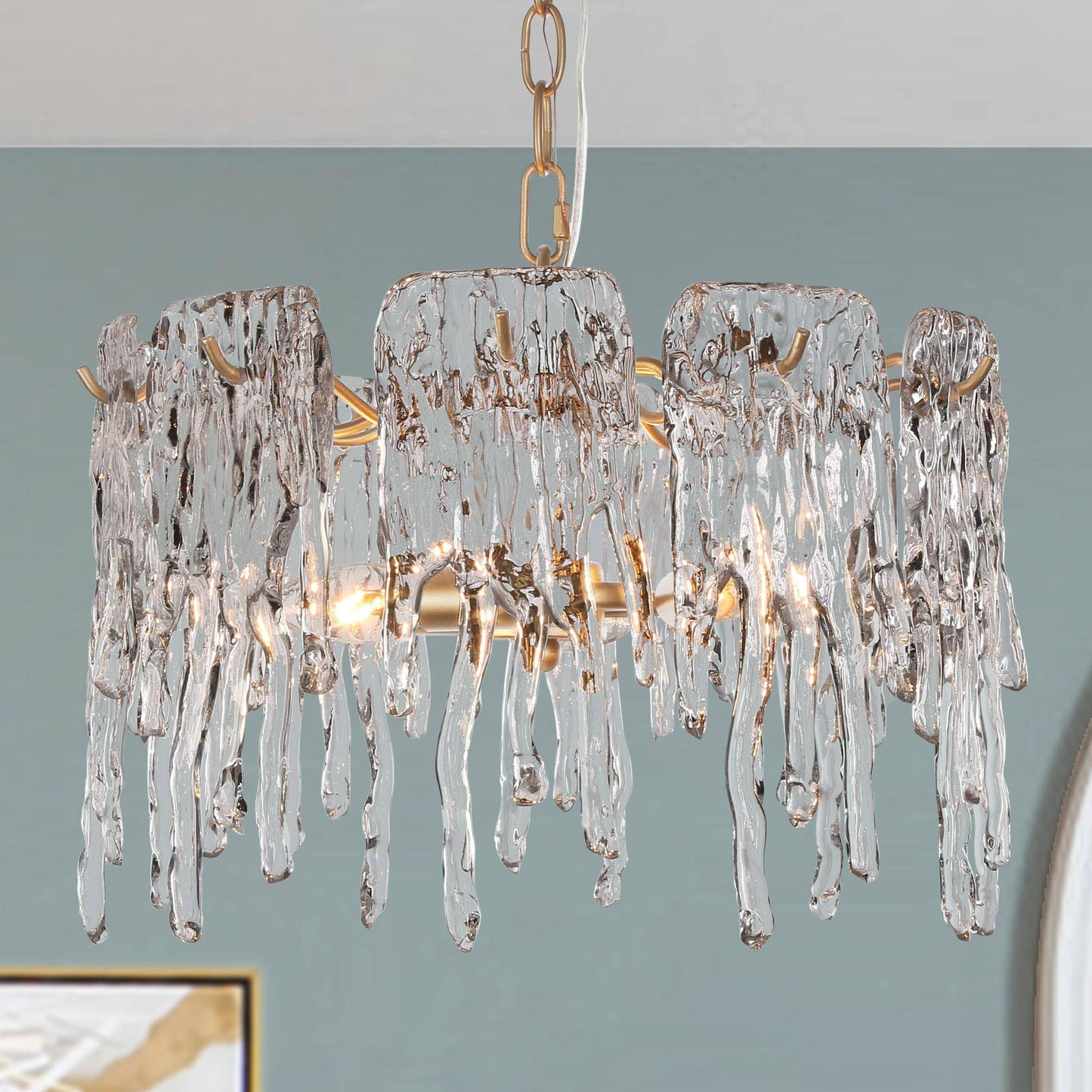 Shodernia 3-Light Small Gold Chandelier