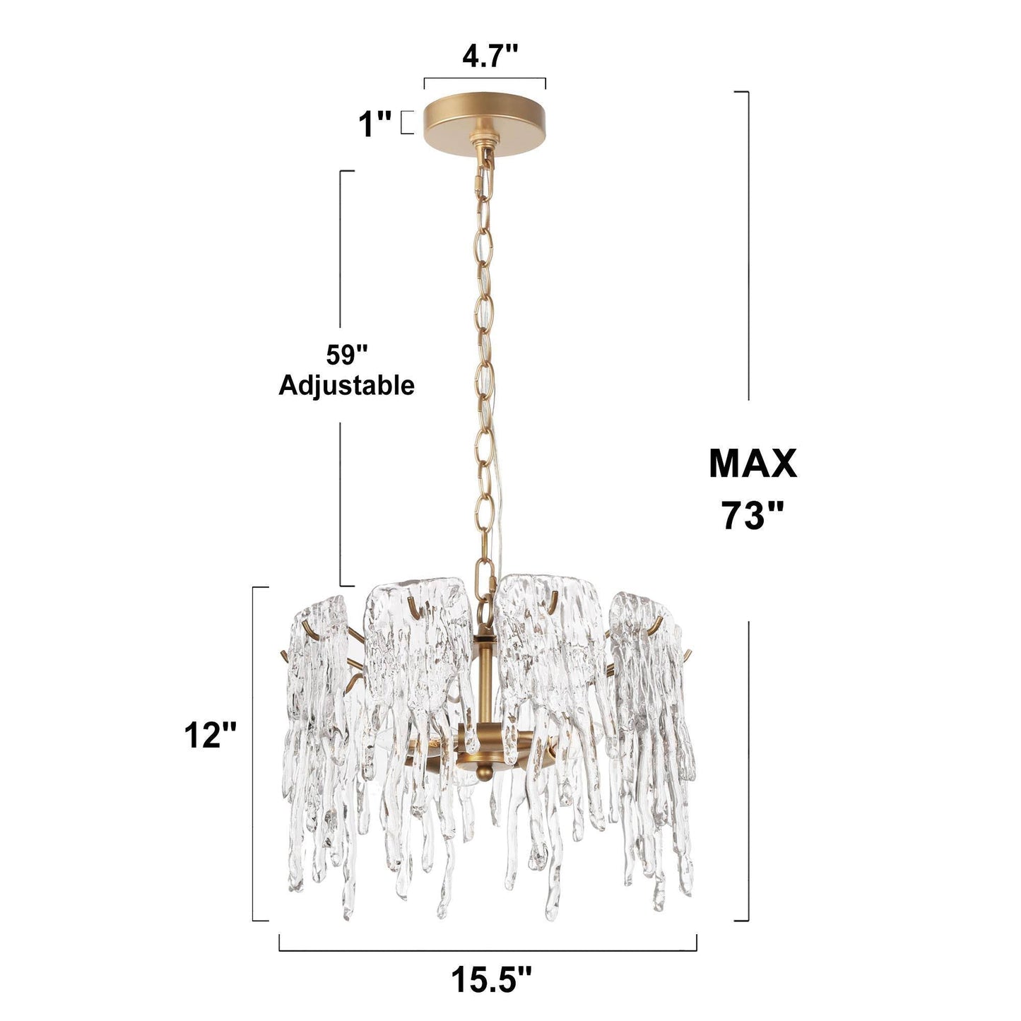 Shodernia 3-Light Small Gold Chandelier