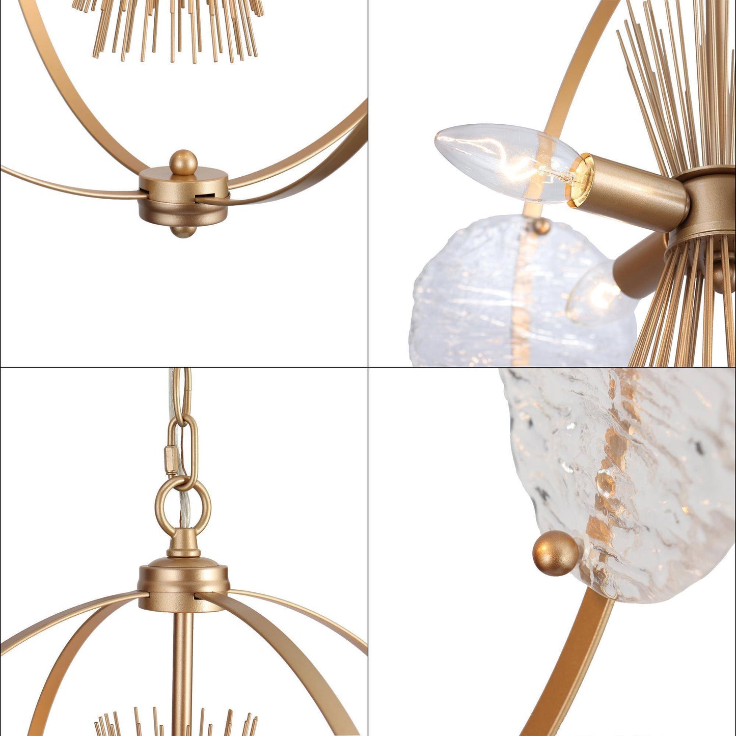 Erlindanuel 4-Light Mini Gold Modern Pendant Light Fixtures