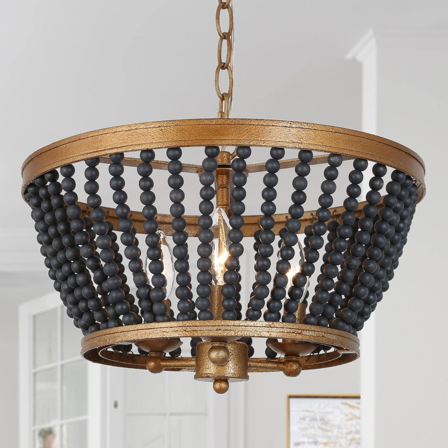 Cassandralic 3-Light Small Black Chandelier