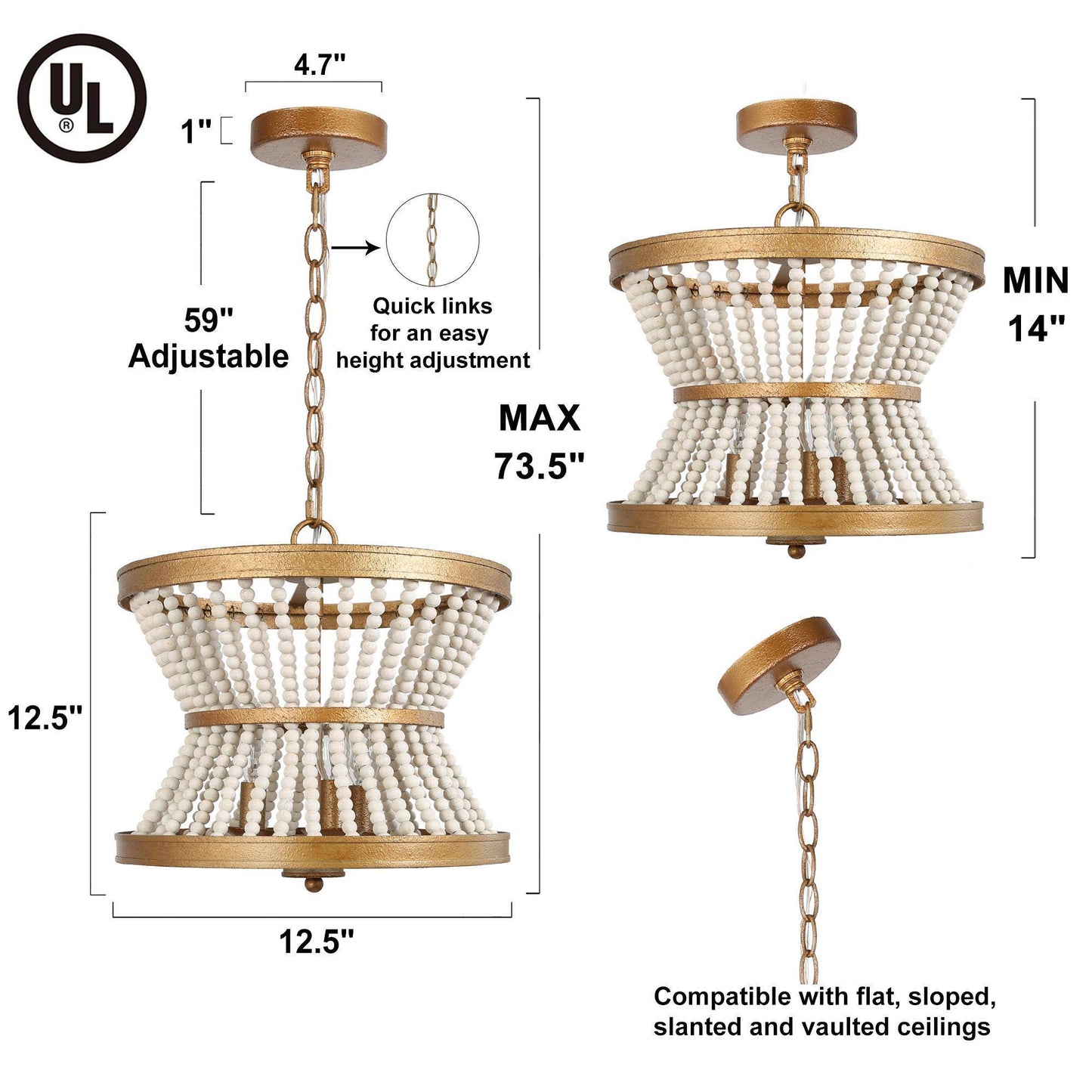 Cassandralic 3-Light Mini Gold Chandelier