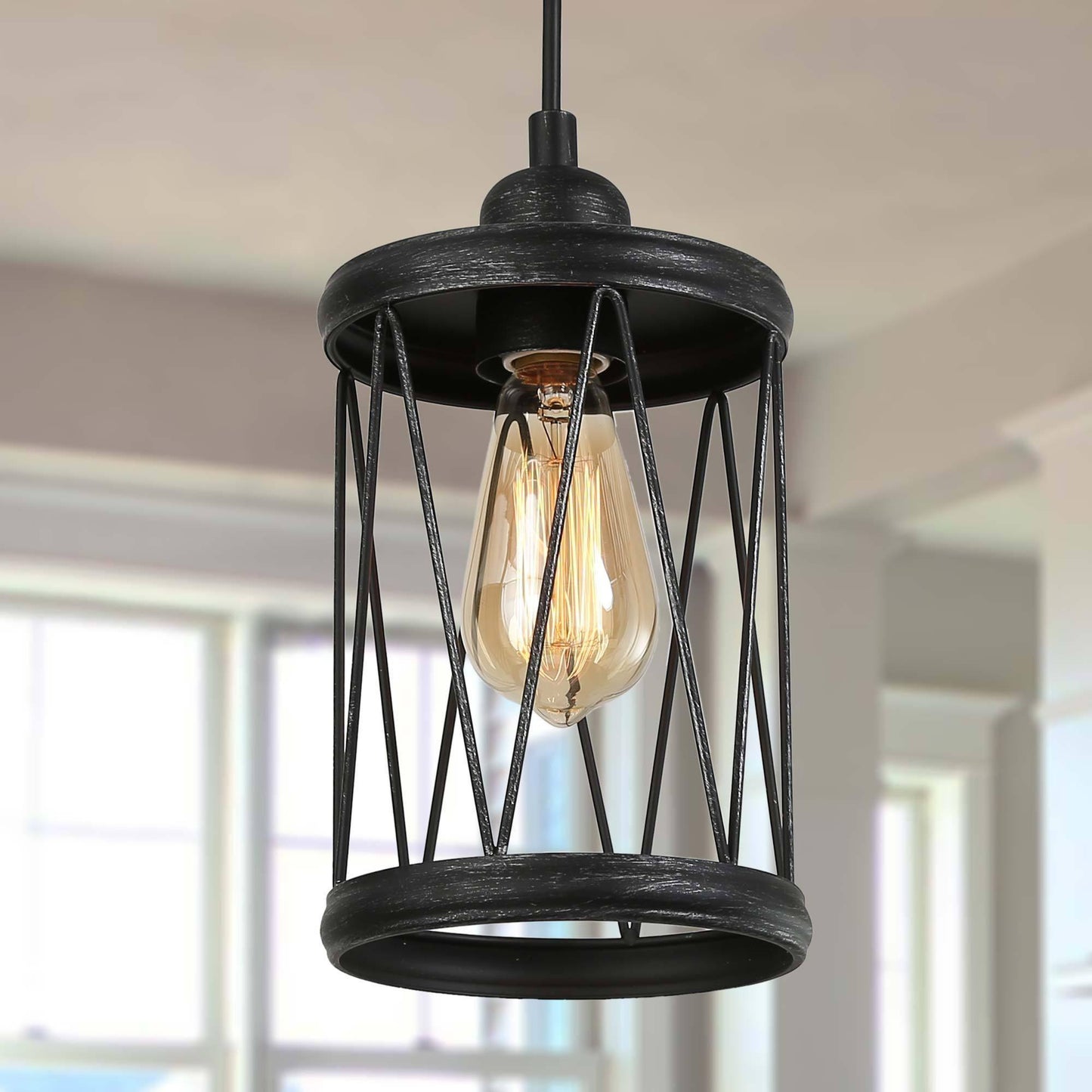 Selenicereus 1-Light Mini Silver Industrial Pendant Light Fixtures