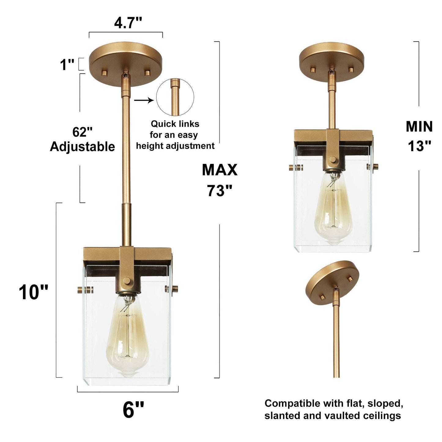 Perneipheic 1-Light Mini Gold Modern Pendant Light Fixtures