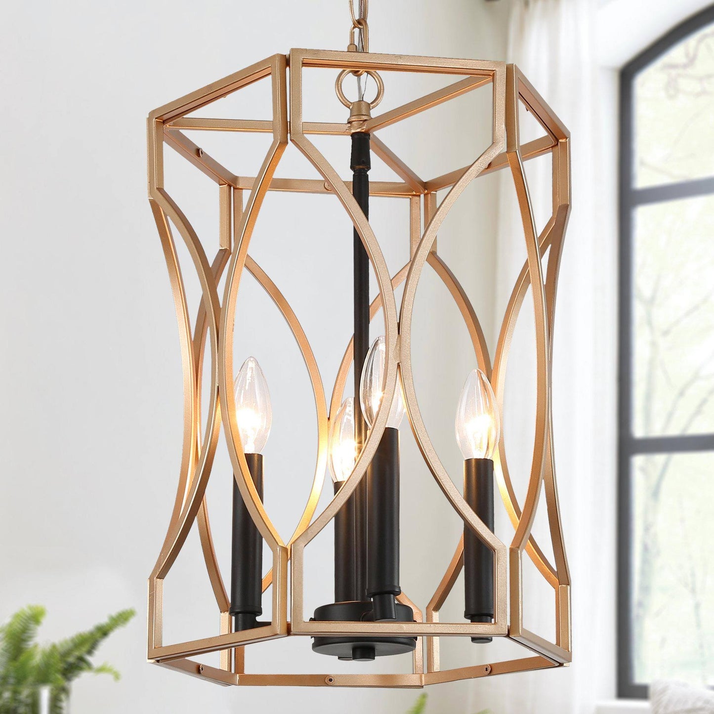 Kama 4-Light Mini Brass Chandelier