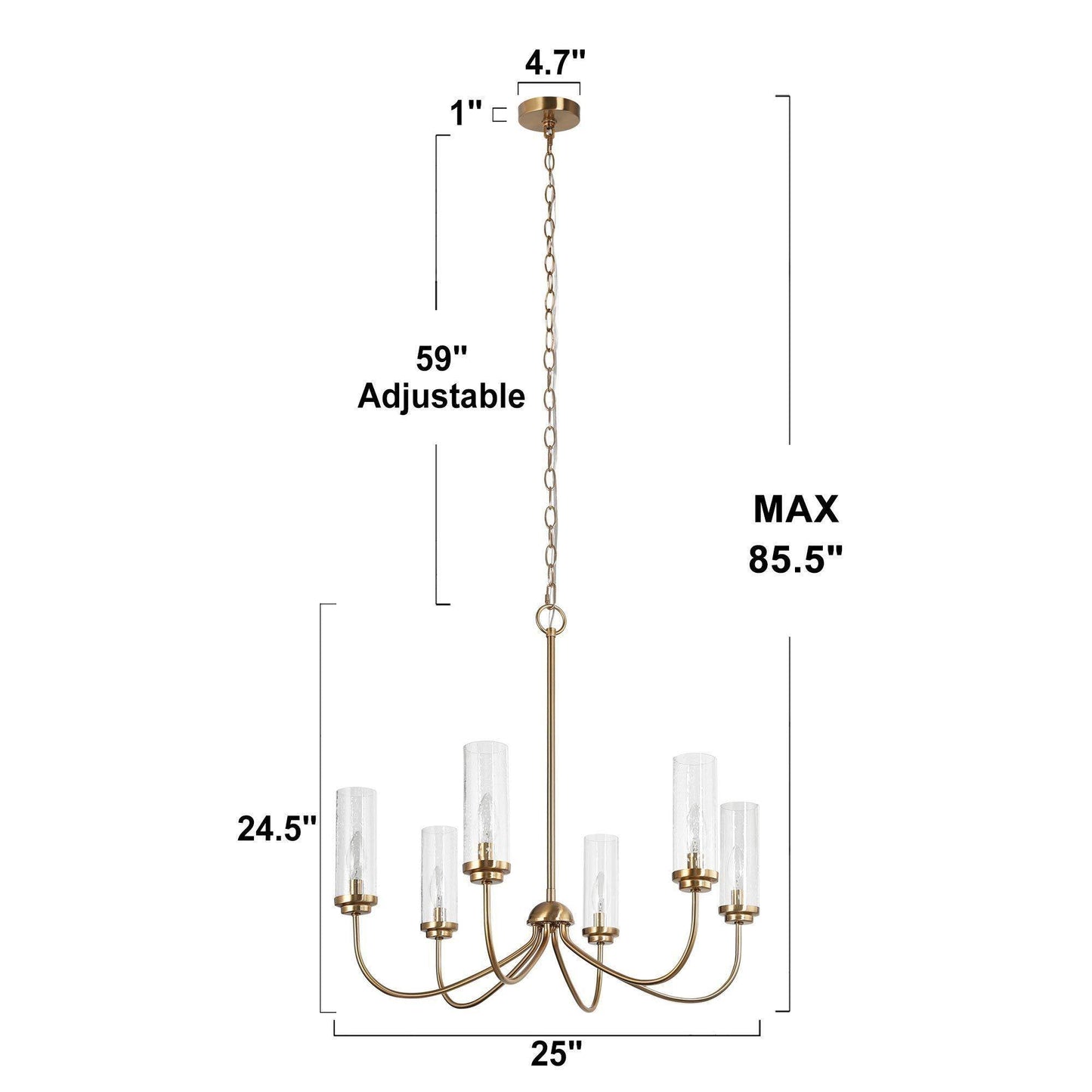 Orivulnum 6-Light Medium Brass Chandelier