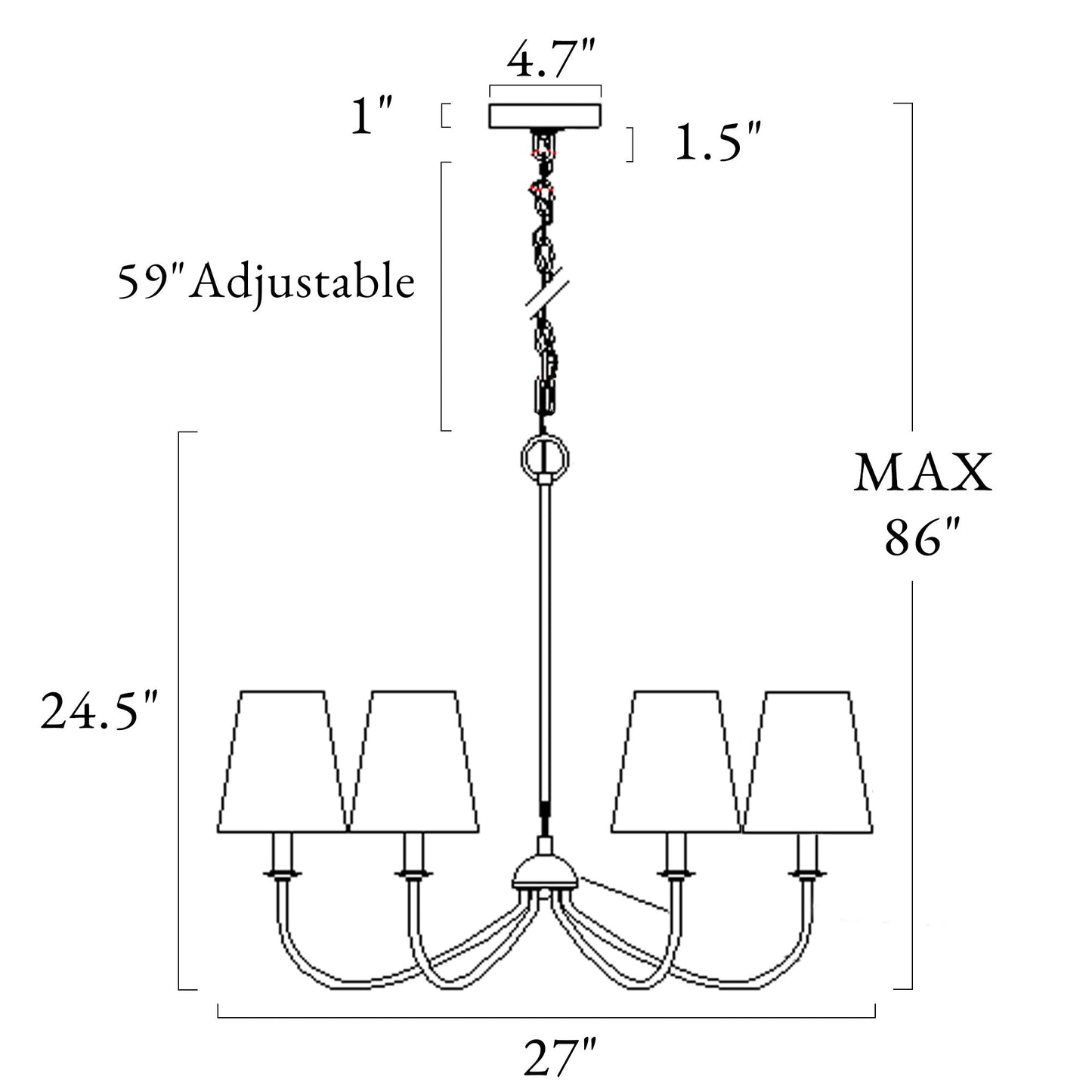 Orivulnum 6-Light Large Bronze Chandelier