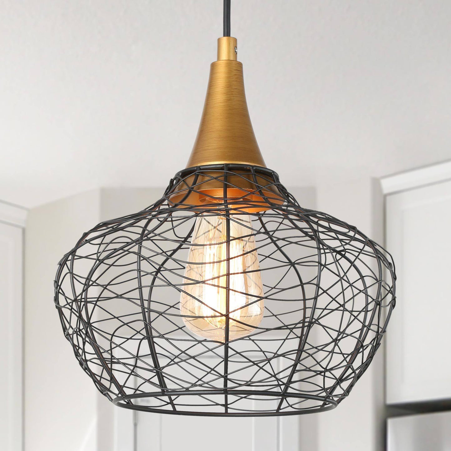 Kendyleigh 1-Light Medium Black Modern Pendant Light Fixtures