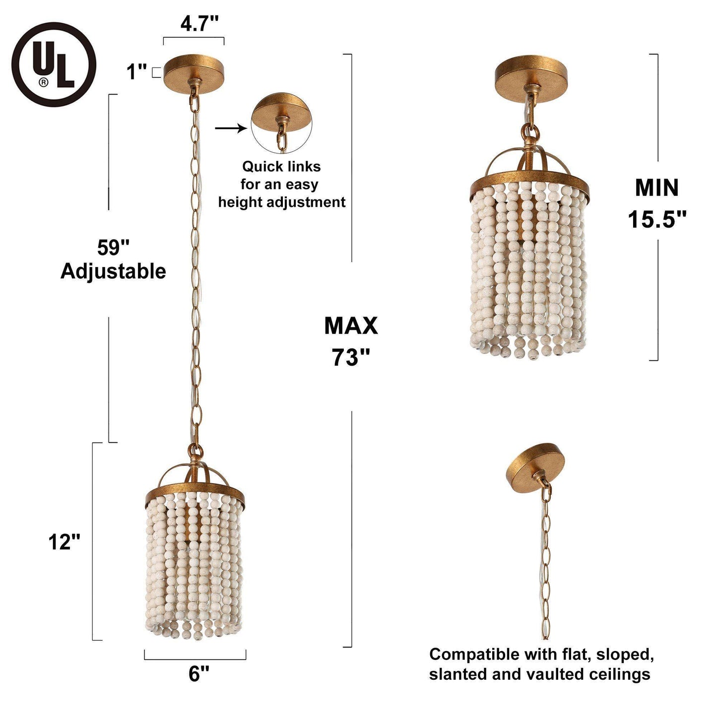 Antanilonid 1-Light Mini Gold Modern Pendant Light Fixtures