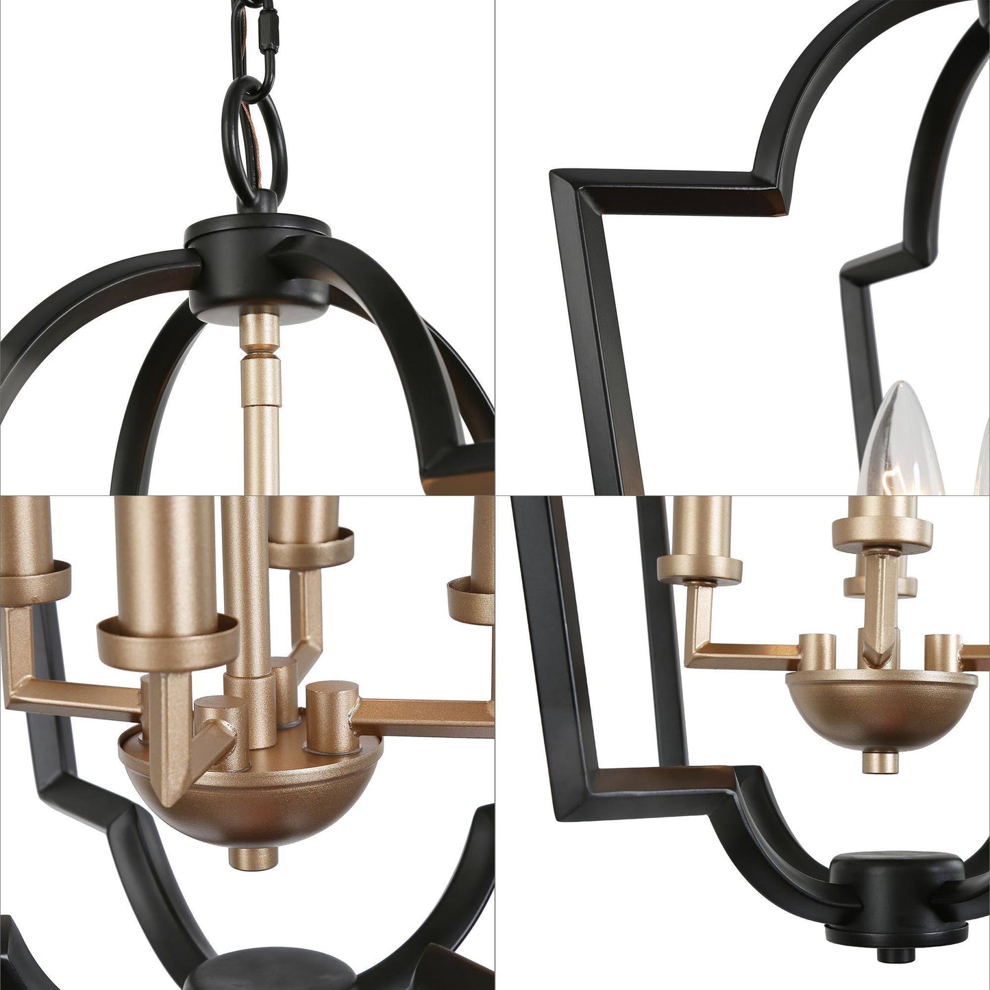 Dendrophylax 4-Light Small Black Chandelier