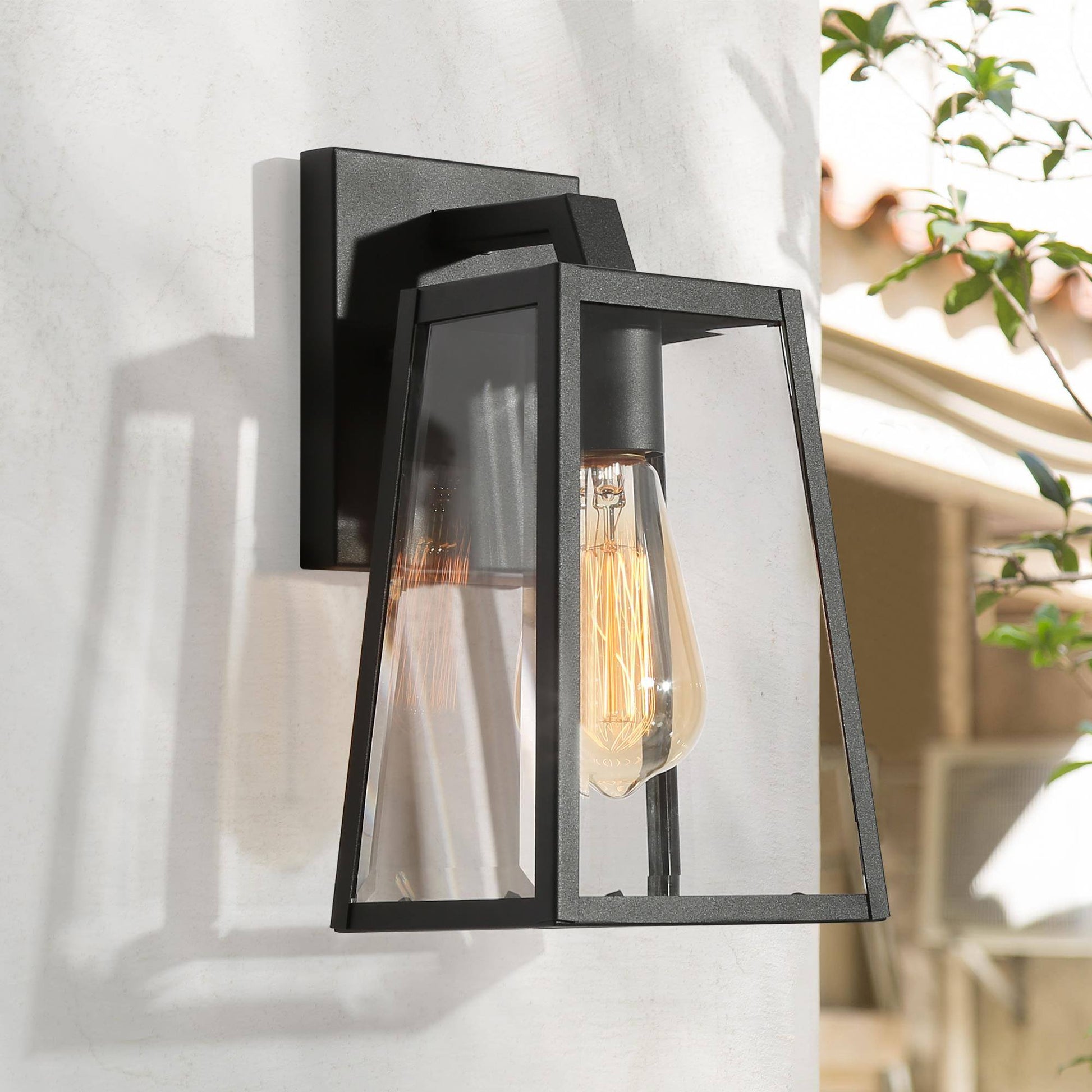 May 11"H 1-Light Black Outdoor Wall Light