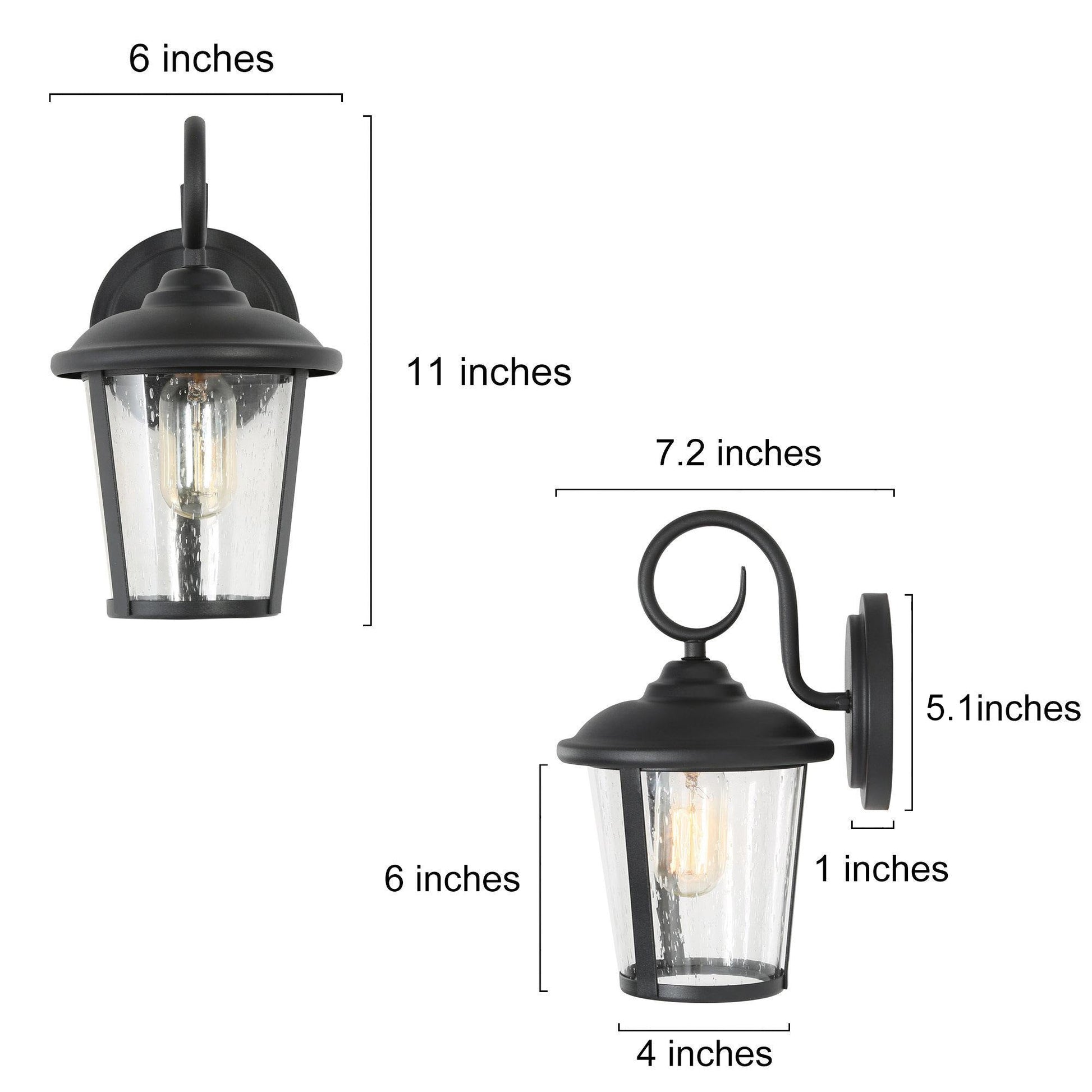 Jack 11"H 1-Light Black Outdoor Wall Light