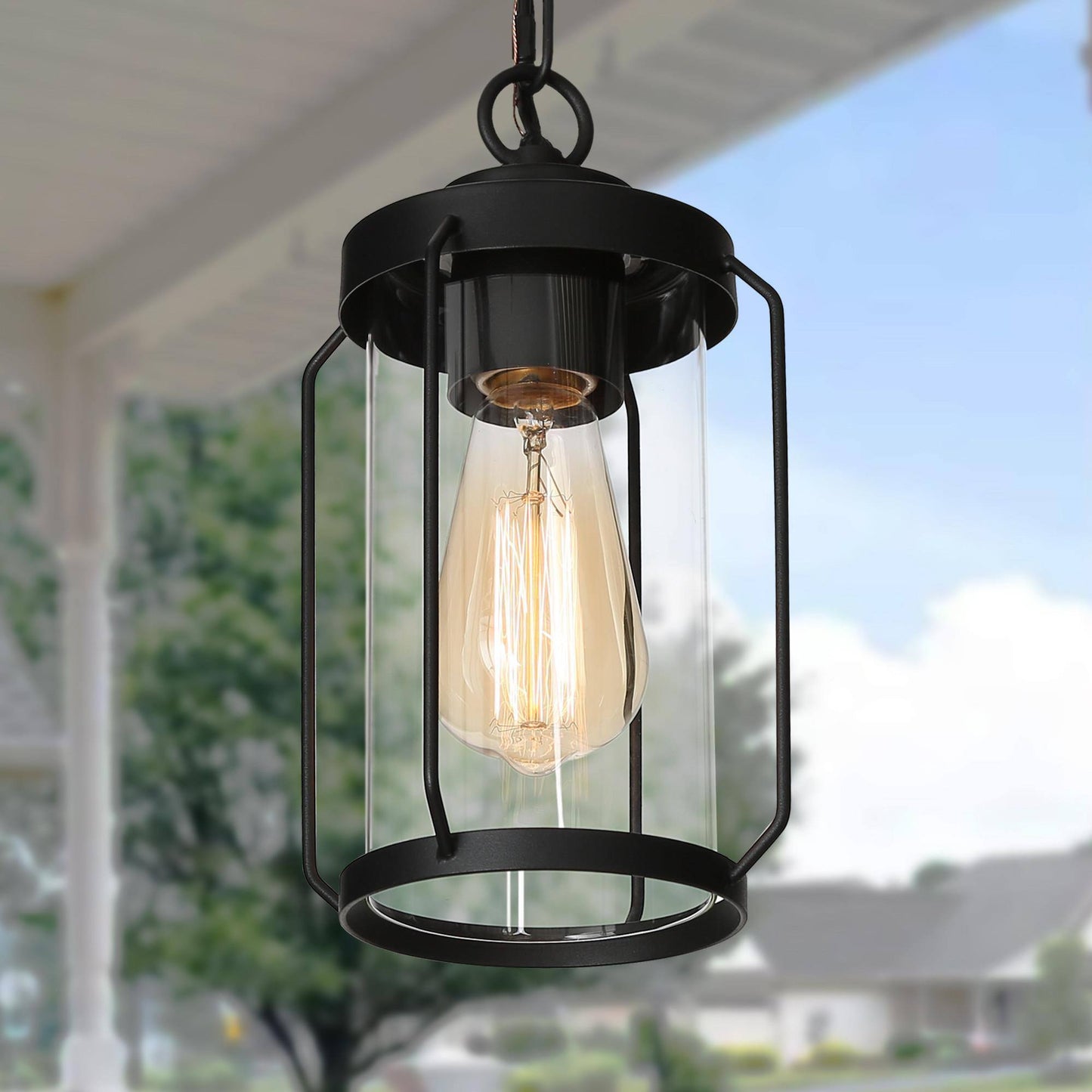 Bovenere 1-Light Mini Black Outdoor Pendant Light