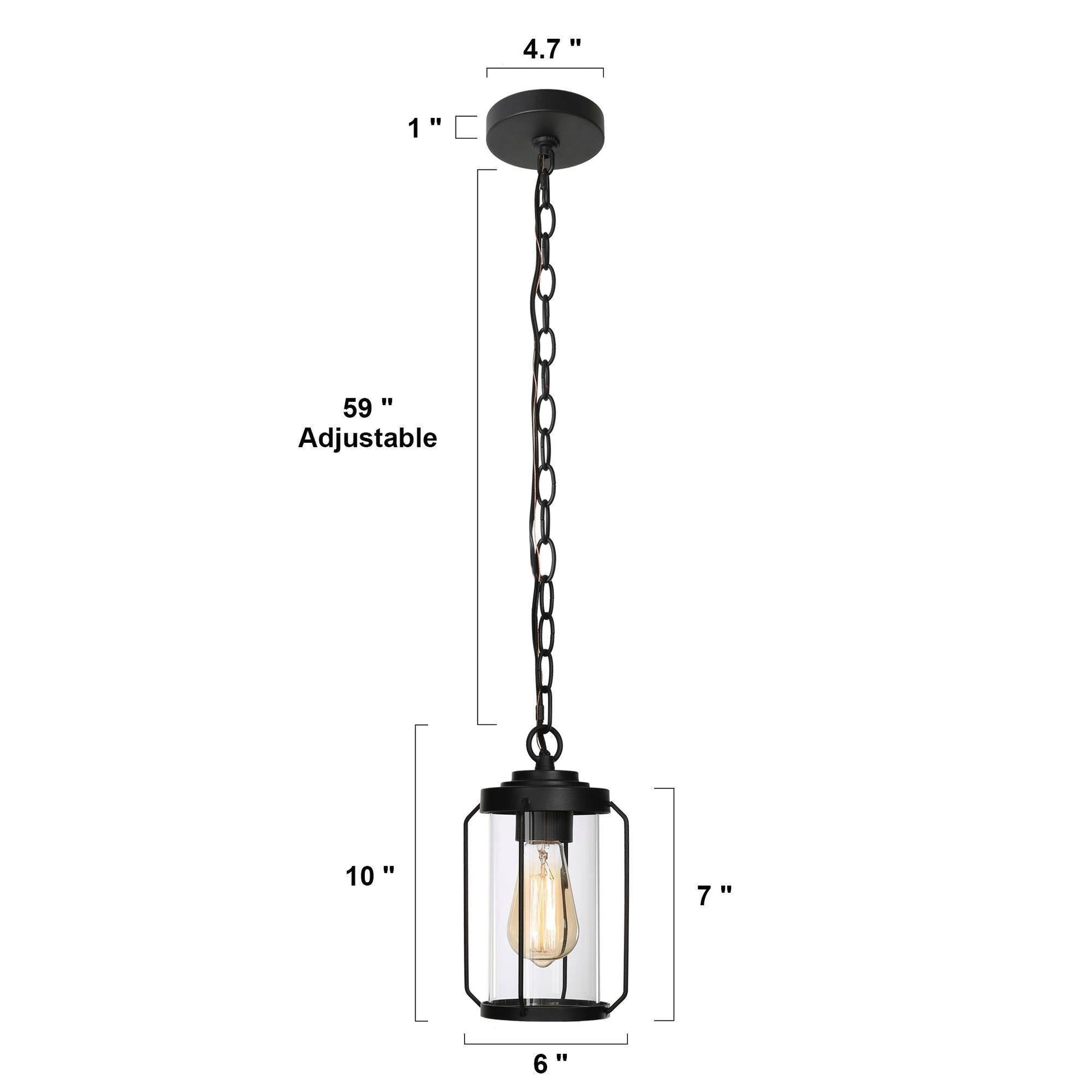 Bovenere 1-Light Mini Black Outdoor Pendant Light