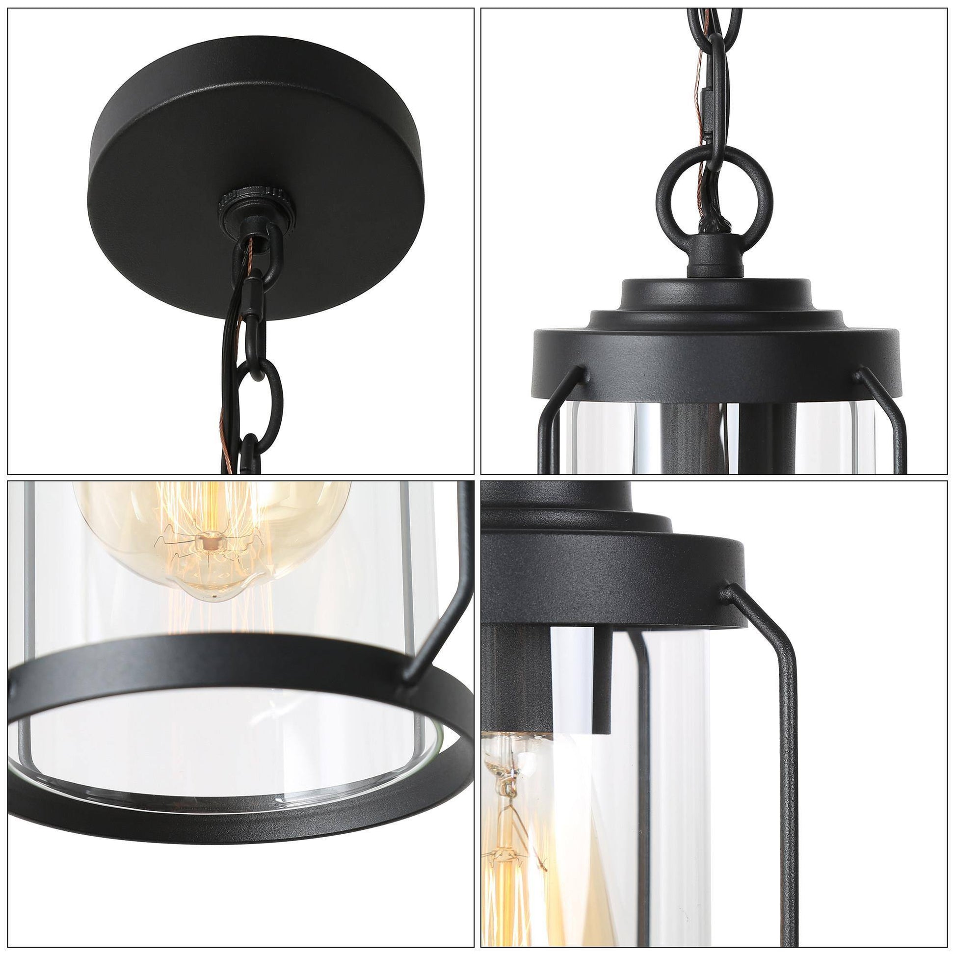 Bovenere 1-Light Mini Black Outdoor Pendant Light