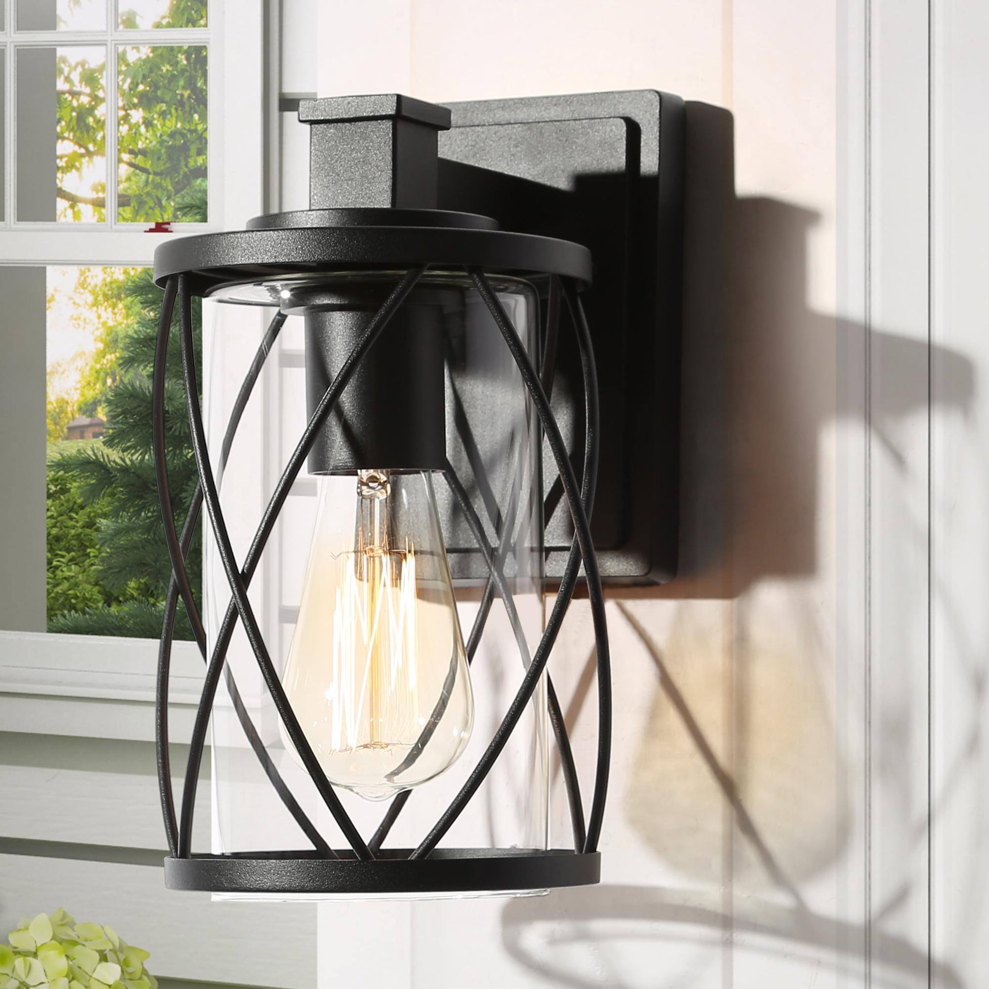 Oliver 11"H 1-Light Black Outdoor Wall Light