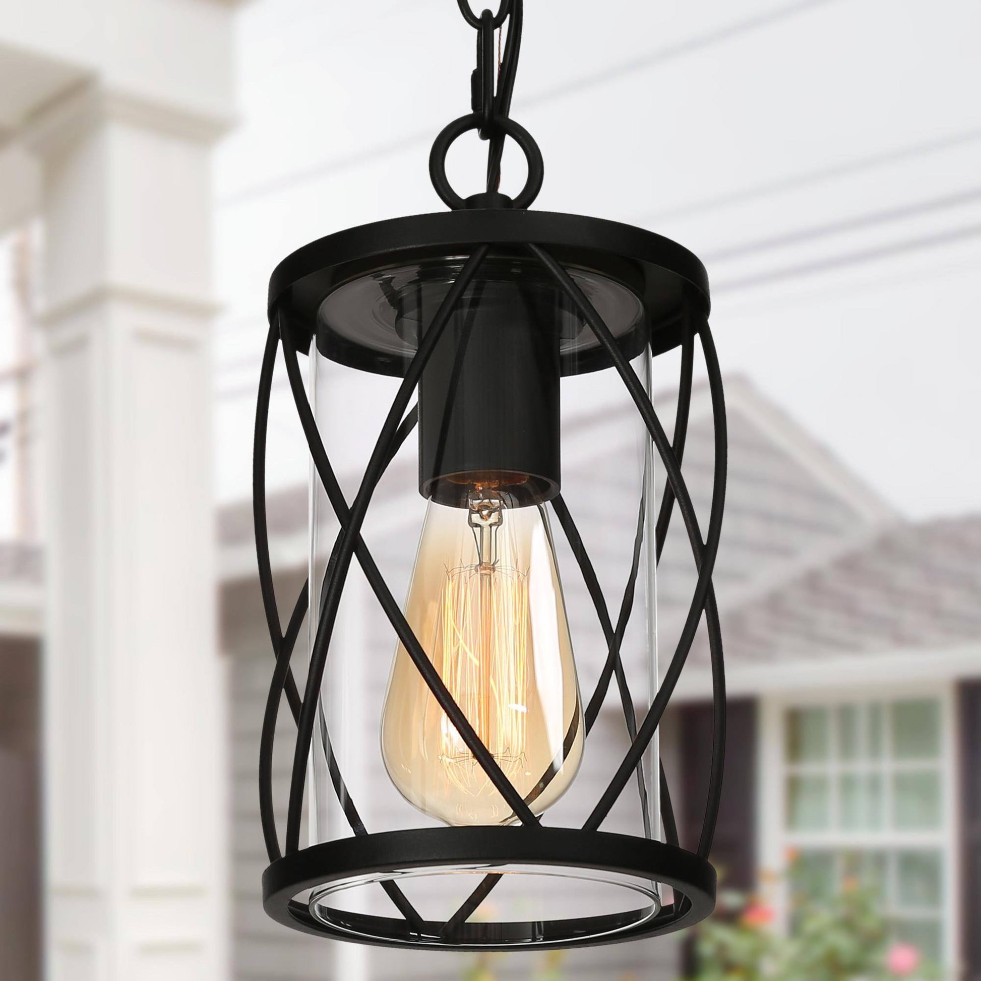 Oliver 1-Light Mini Black Outdoor Pendant Light