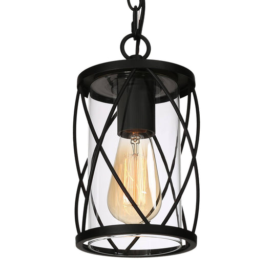 Oliver 1-Light Mini Black Outdoor Pendant Light