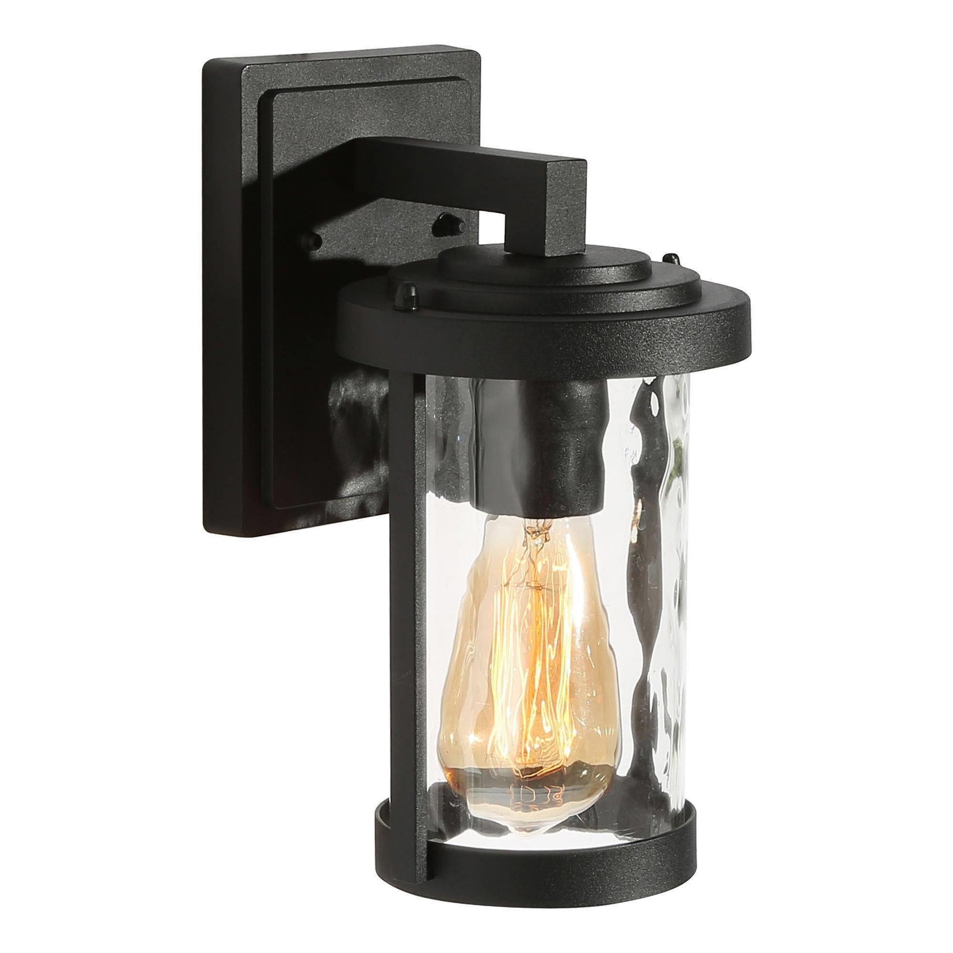 Zoriluna 10.5"H 1-Light Black Outdoor Wall Lantern