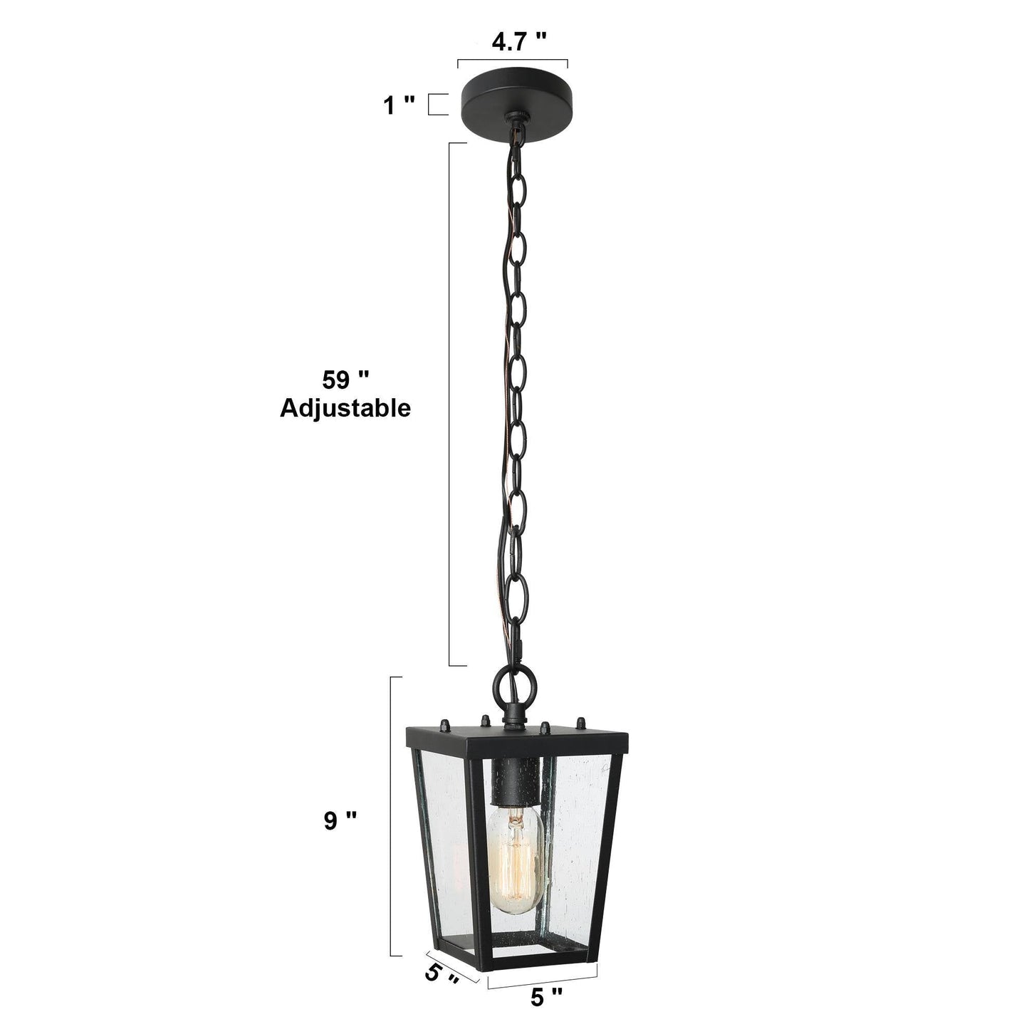 Helmstadter 1-Light Mini Black Outdoor Pendant Light