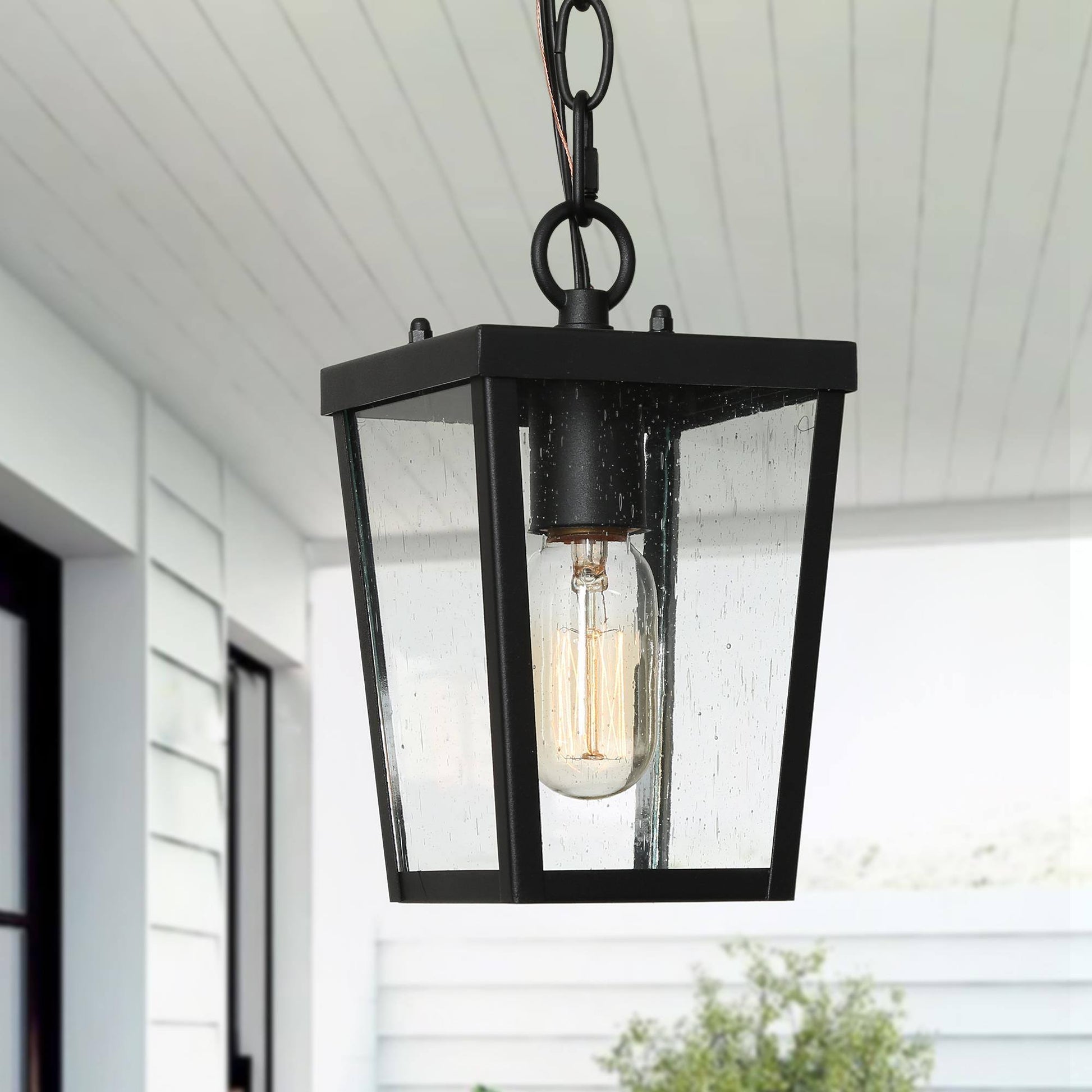 Helmstadter 1-Light Mini Black Outdoor Pendant Light