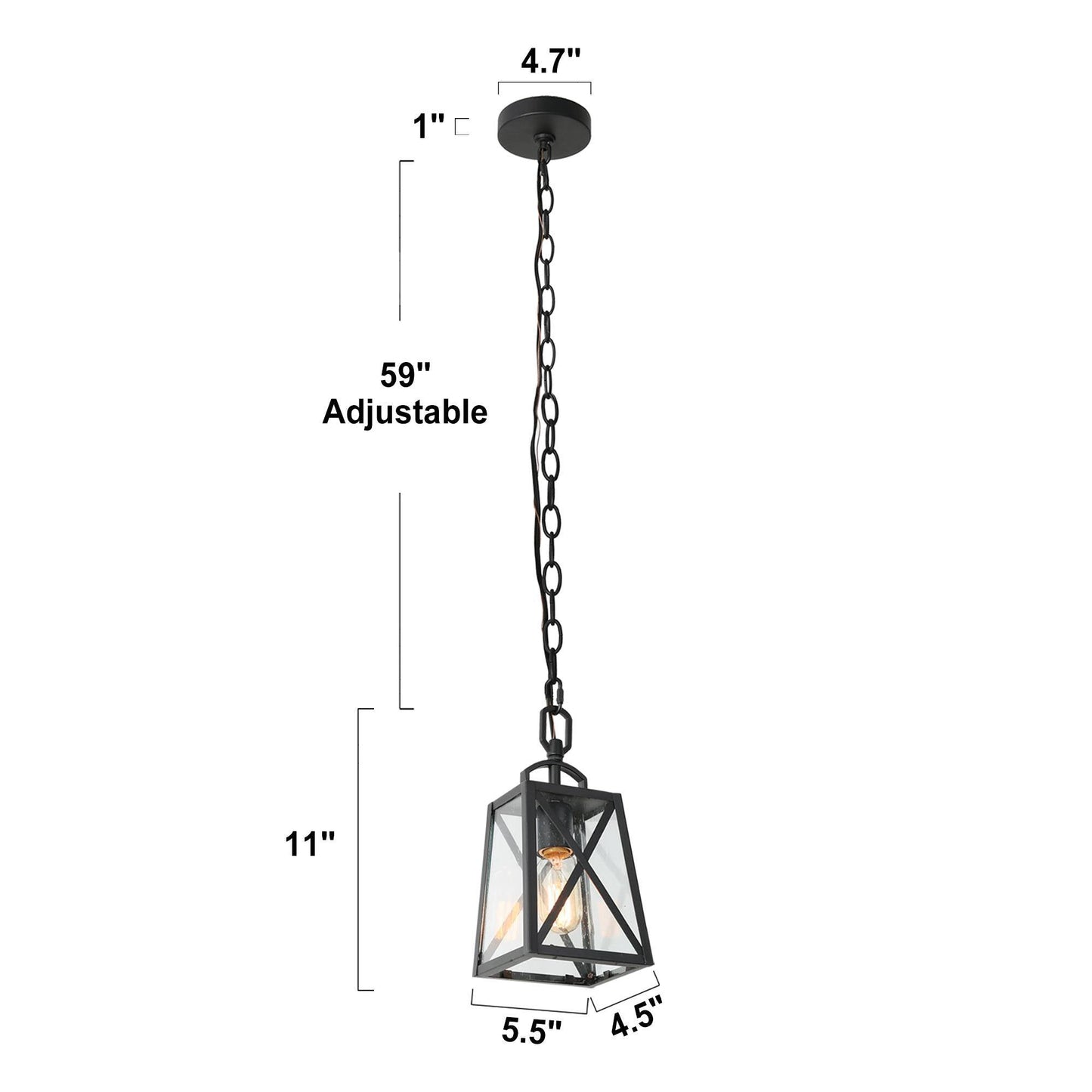 Theobald 1-Light Mini Black Outdoor Pendant Light