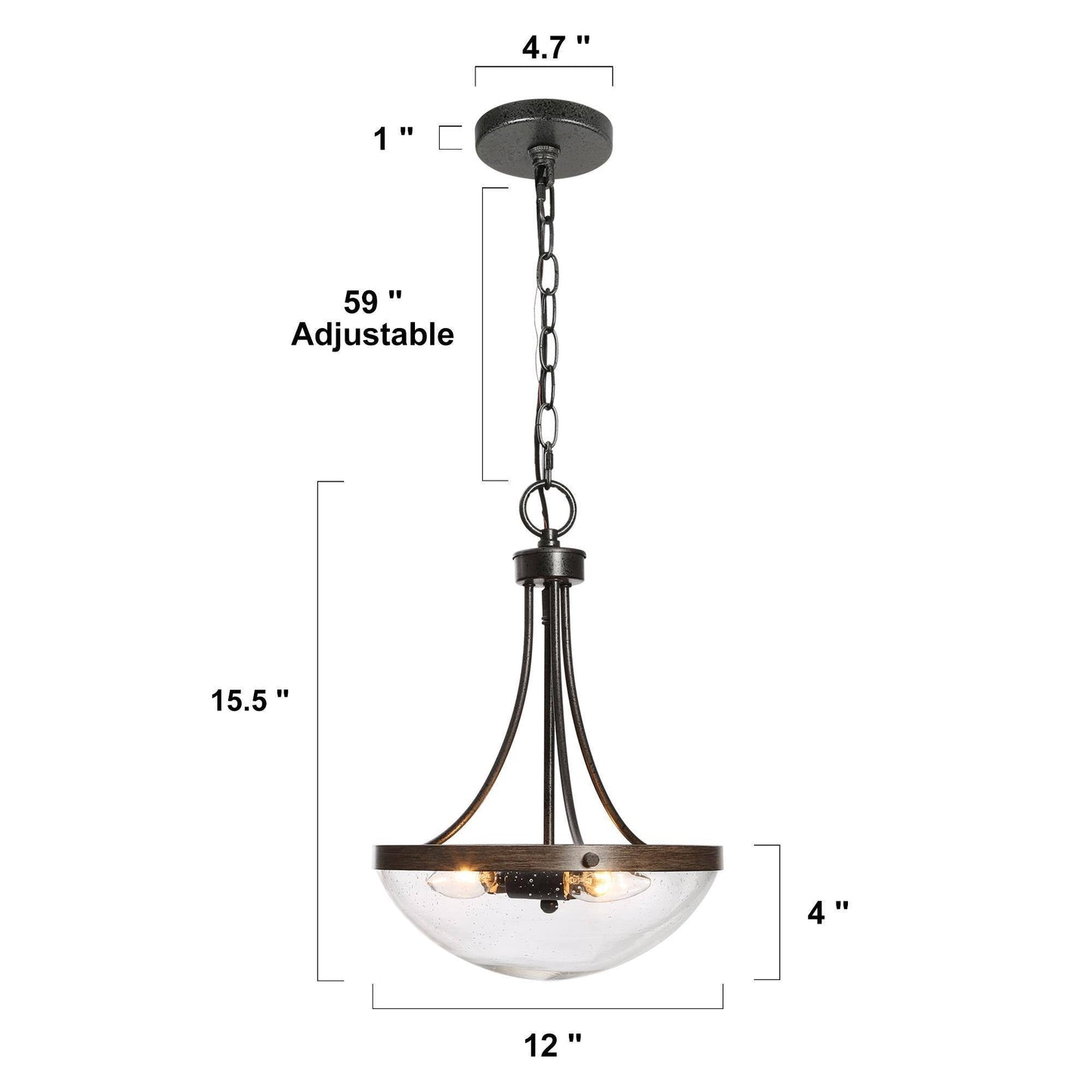 Periclymenus 3-Light Mini Black Chandelier