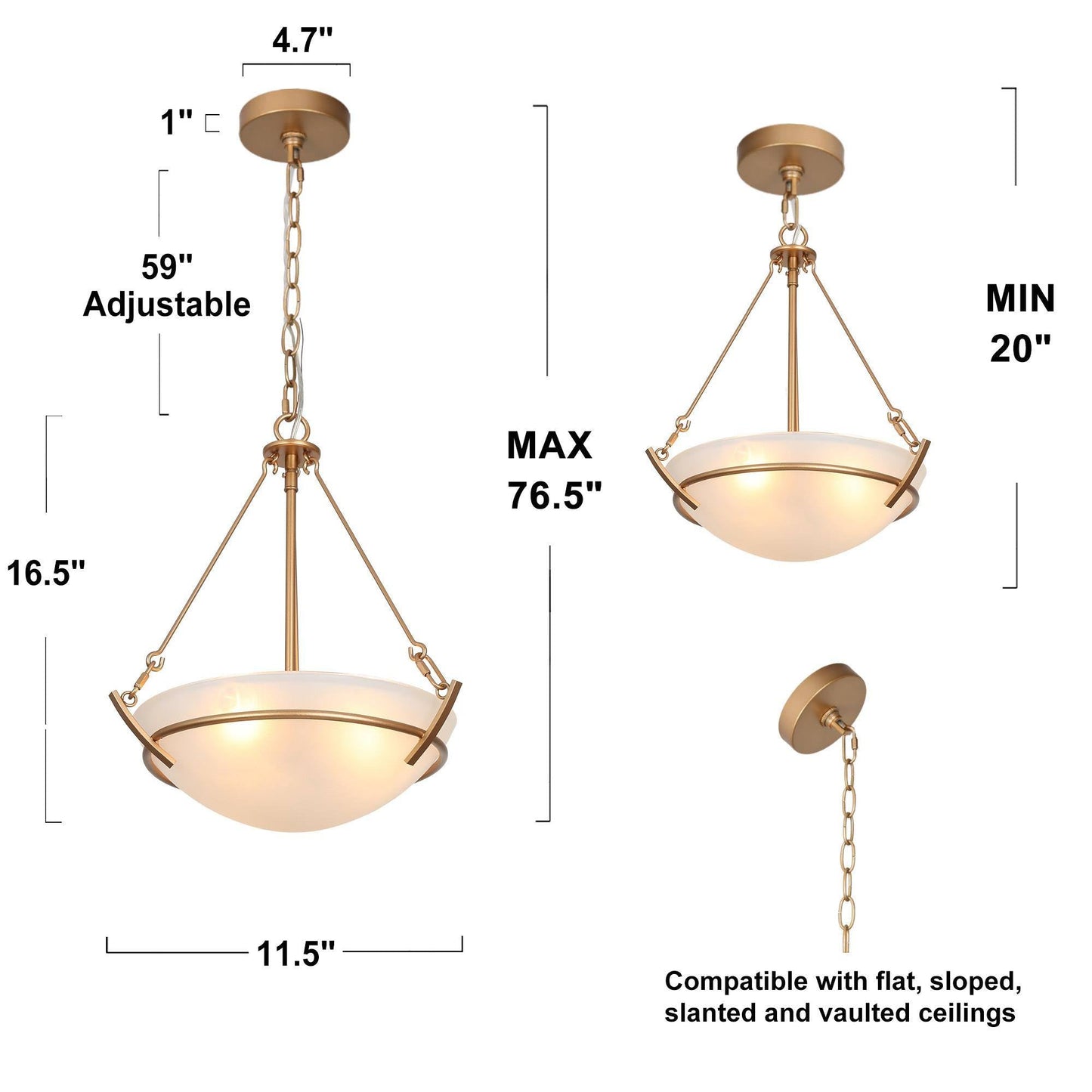 Dibanrio 3-Light Mini Gold Chandelier