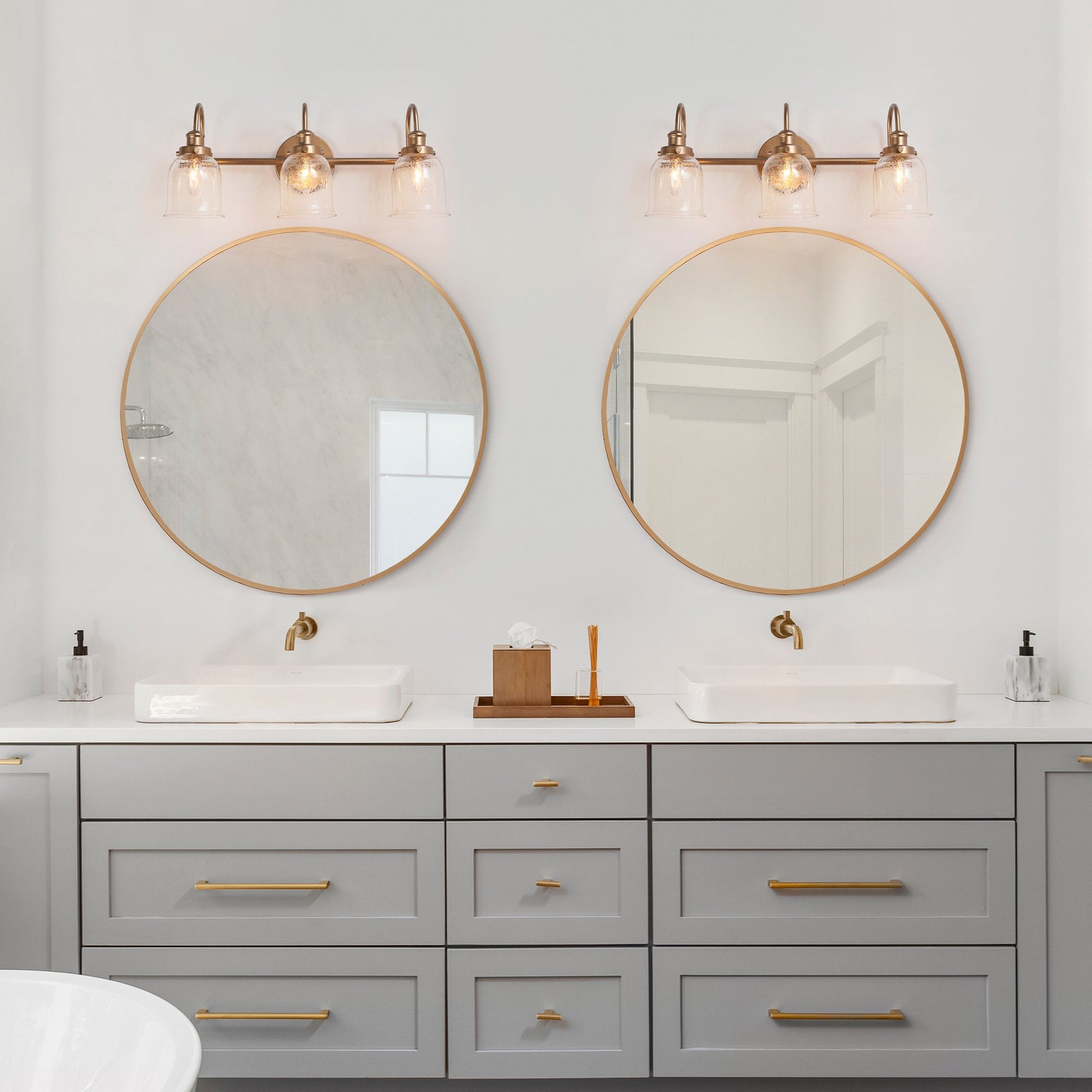 Sarracenia 3-Light Black and Brass Vanity Light