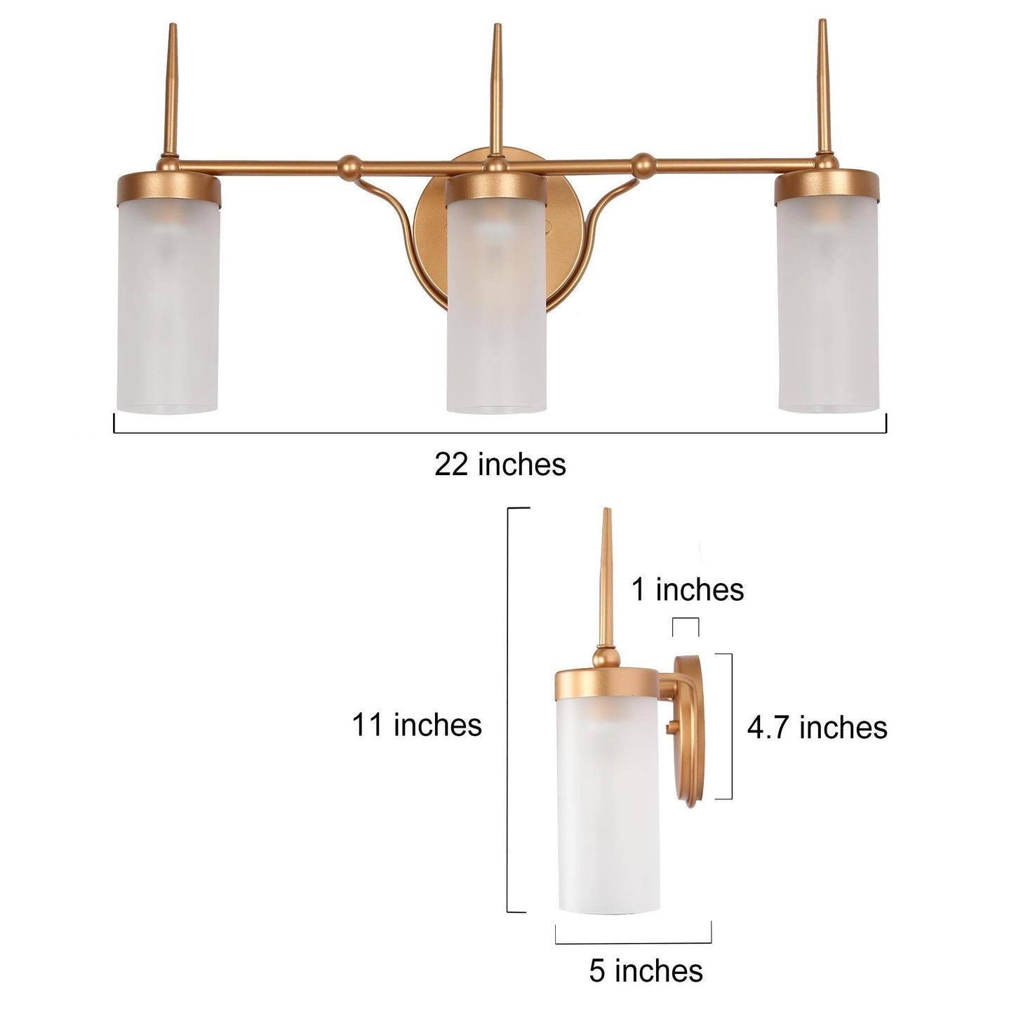 Tiarkletkia 3-Light Gold Vanity Light