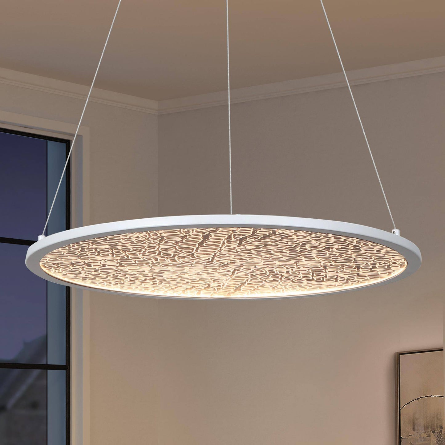 Pramonicus 1-Light Medium White LED Modern Pendant Light Fixtures