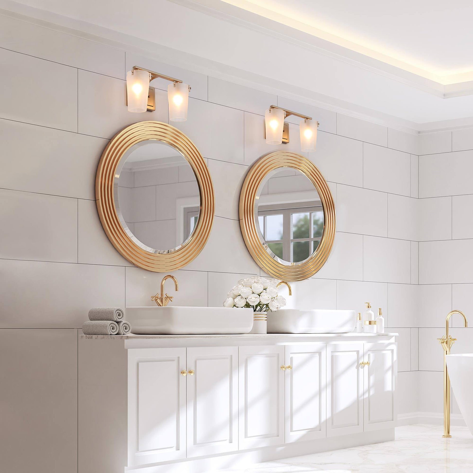 Gormoric 2-Light Gold Vanity Light