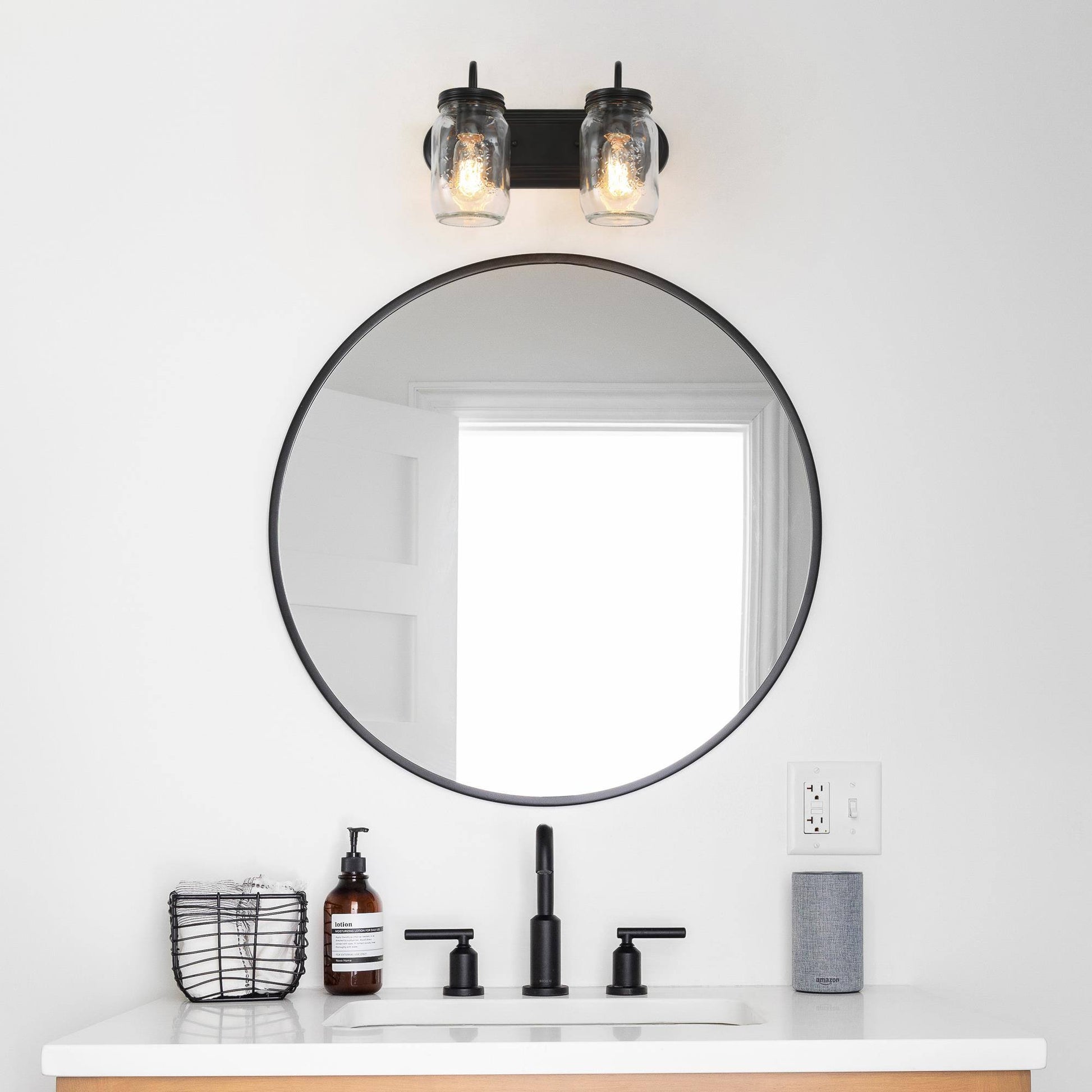 Magdalena 2-Light Black Vanity Light