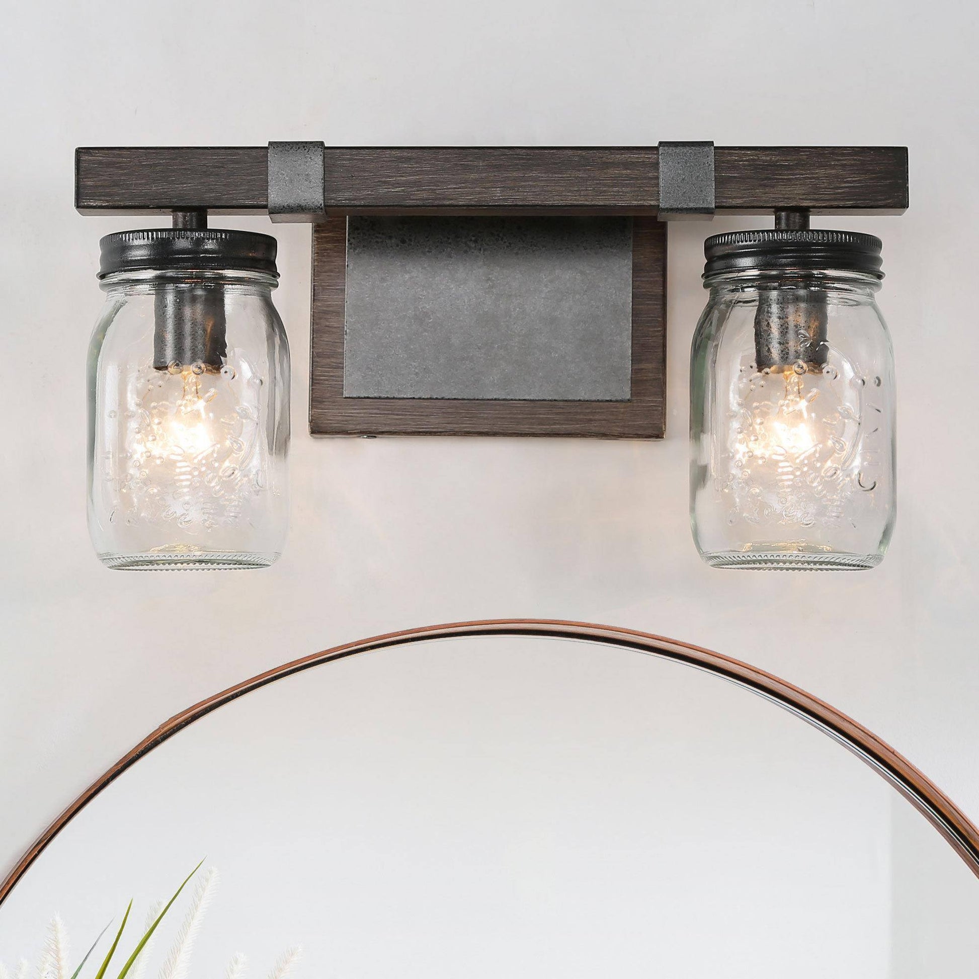 Amthyis 2-Light Rust Vanity Light