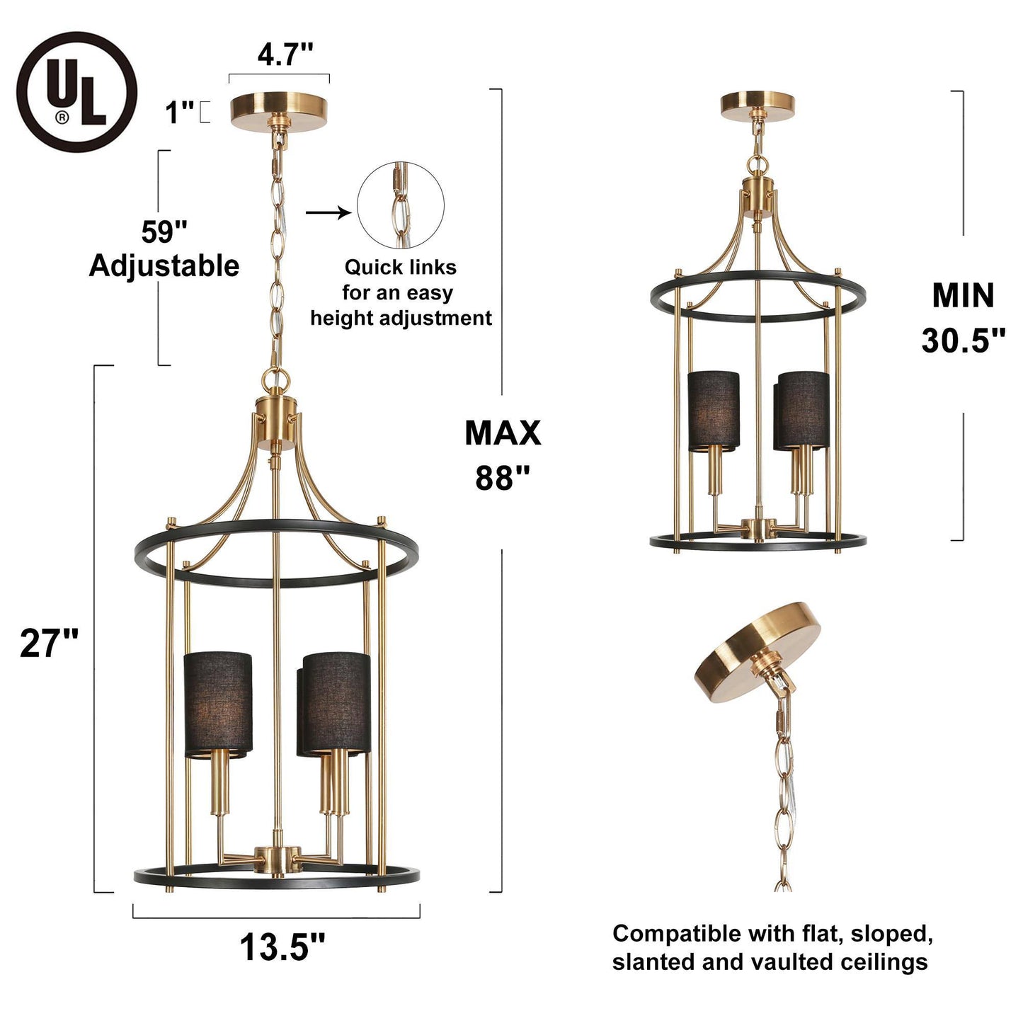 Calyptra 4-Light Mini Black Chandelier