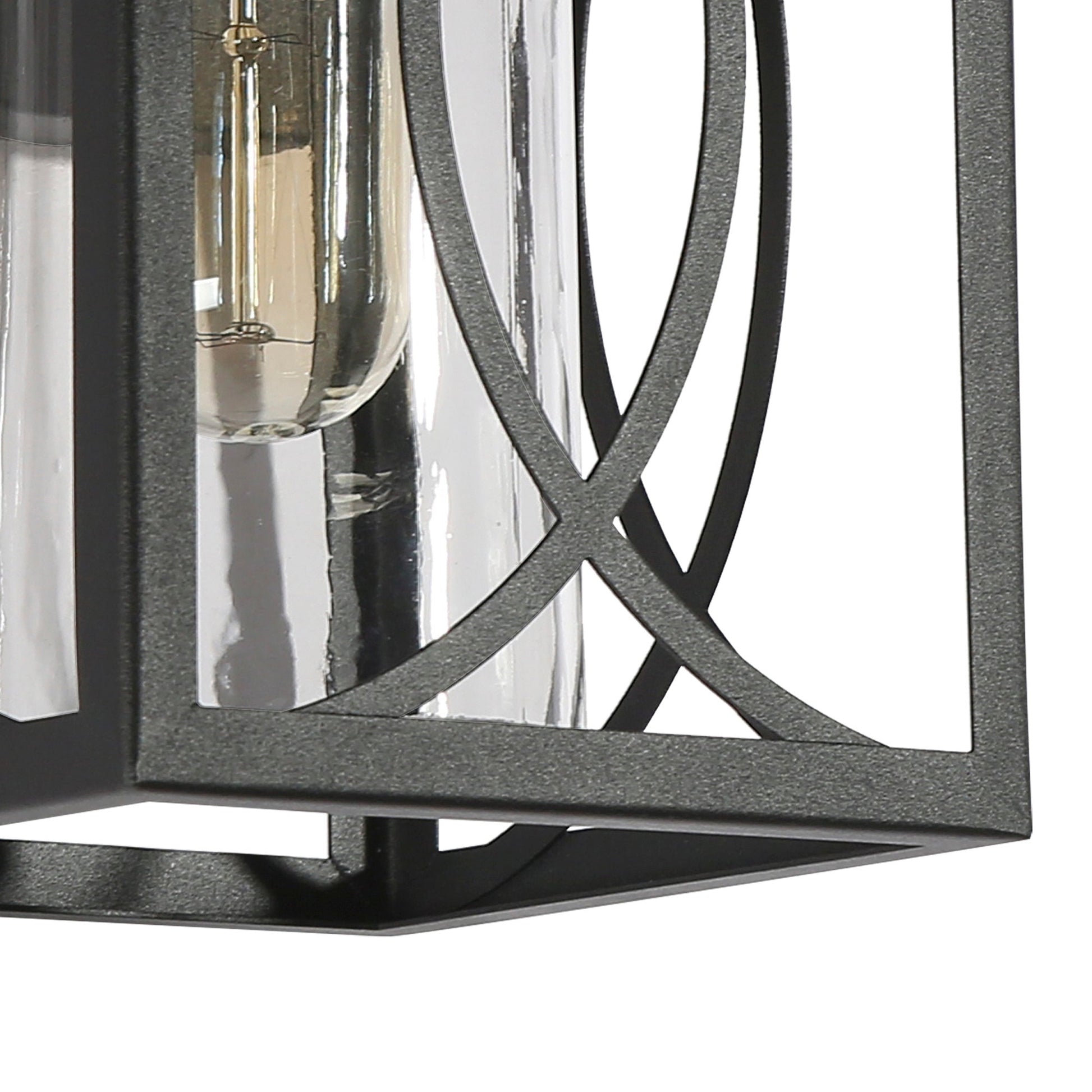 Fansirenly 9"H 1-Light Black Outdoor Wall Lantern