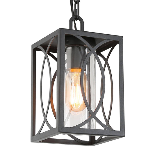 Fansirenly 1-Light Mini Black Outdoor Pendant Light