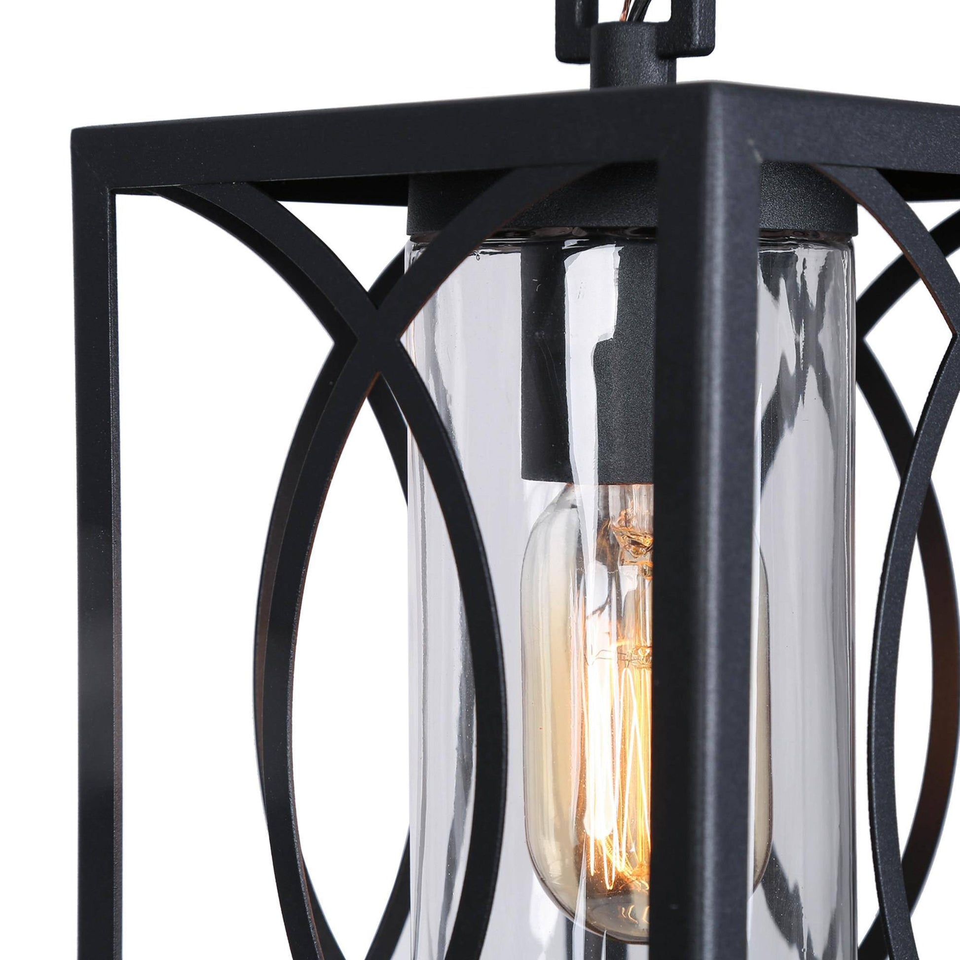 Fansirenly 1-Light Mini Black Outdoor Pendant Light