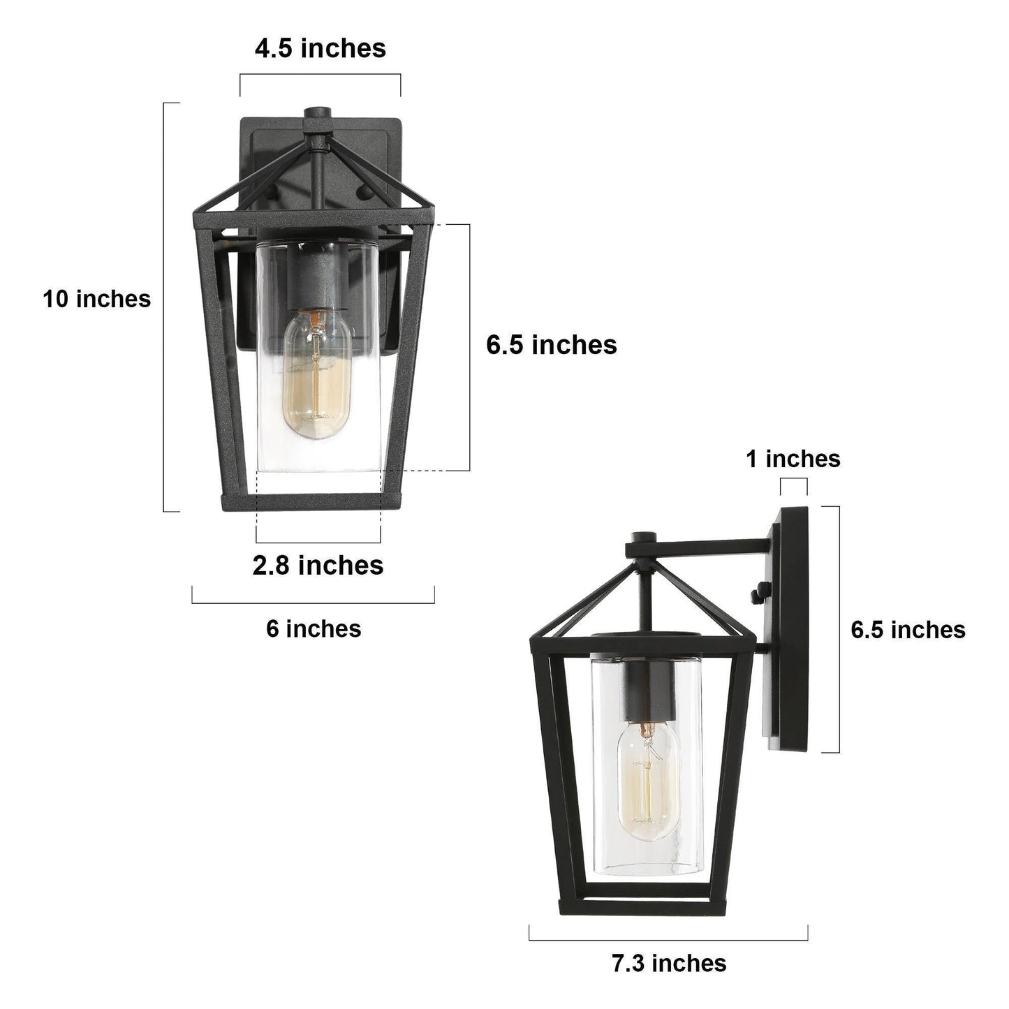 Isoetales 10"H 1-Light Black Outdoor Wall Lantern