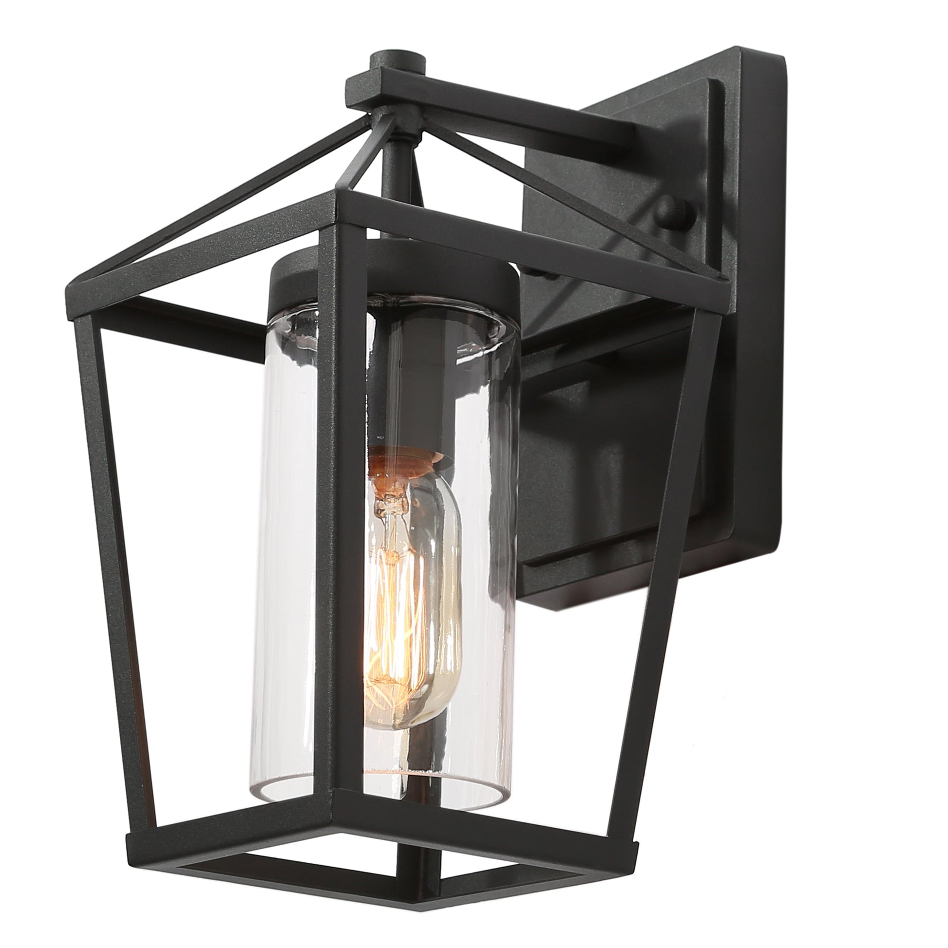 Isoetales 10"H 1-Light Black Outdoor Wall Lantern