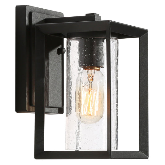 Sebasinsh 9"H 1-Light Black Outdoor Wall Light