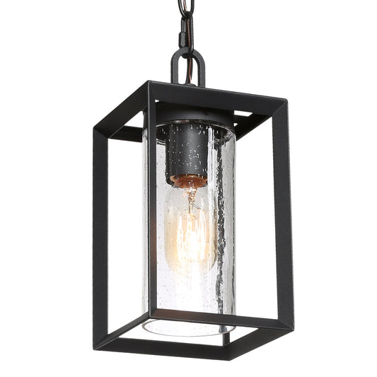 Sebasinsh 1-Light Mini Black Outdoor Pendant Light