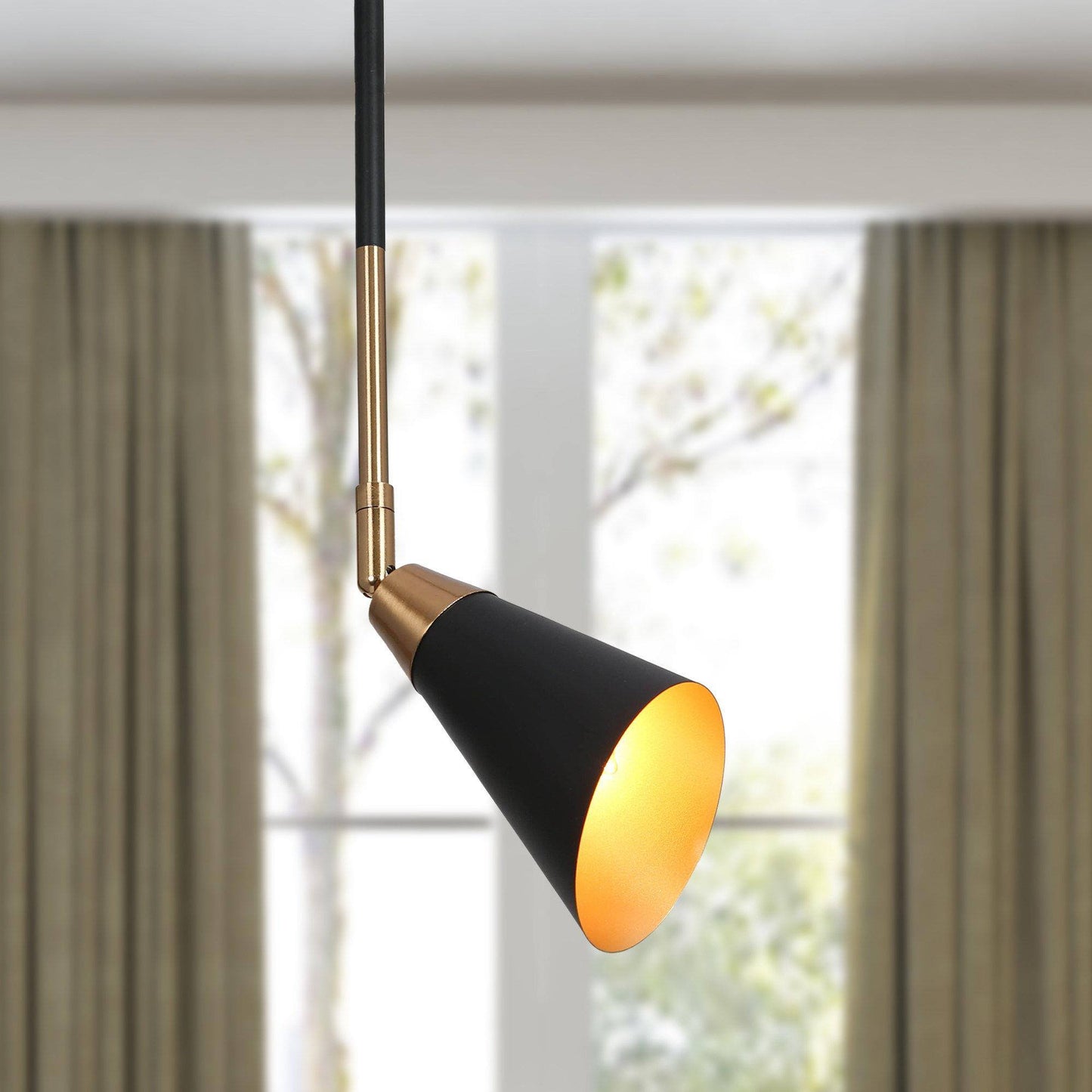 Anthurium 1-Light Mini Black Modern Pendant Light Fixtures