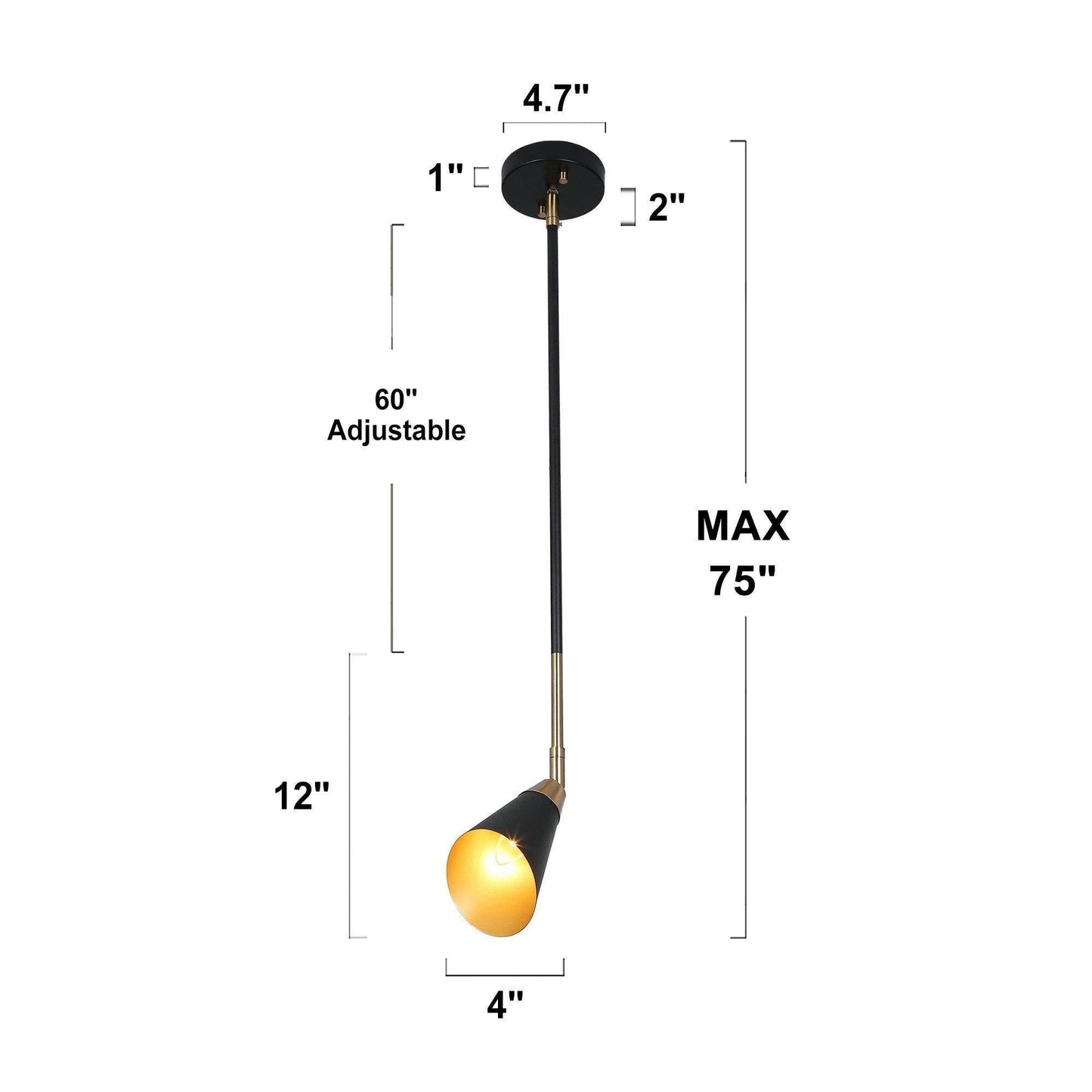 Anthurium 1-Light Mini Black Modern Pendant Light Fixtures