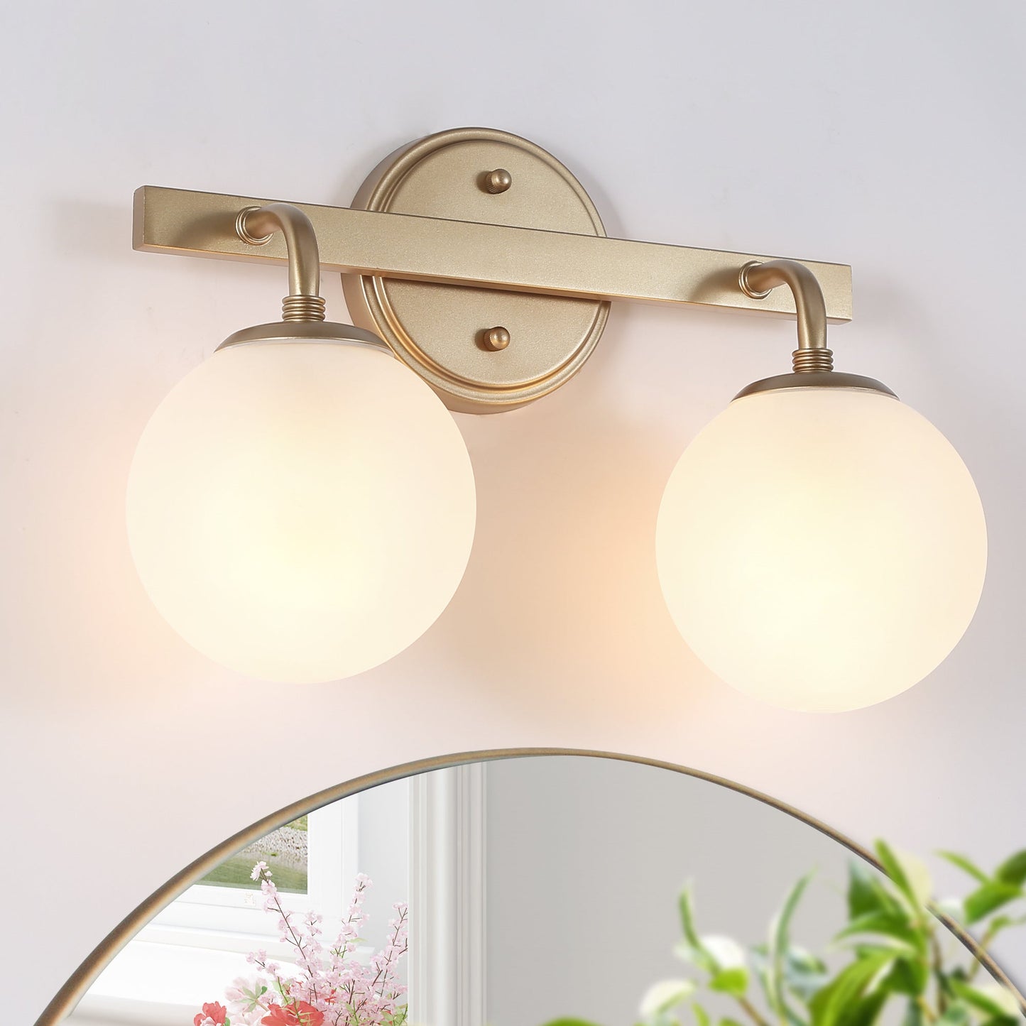 Lanziin 2-Light Gold Vanity Light