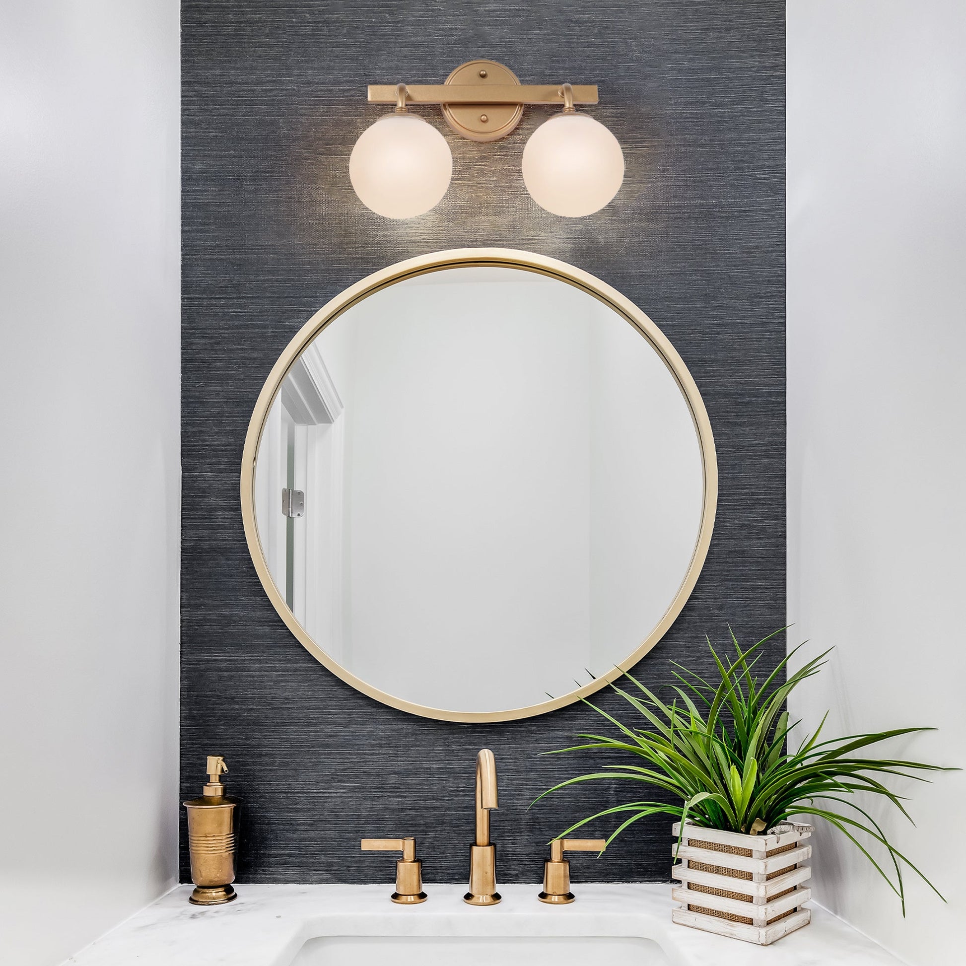 Lanziin 2-Light Gold Vanity Light